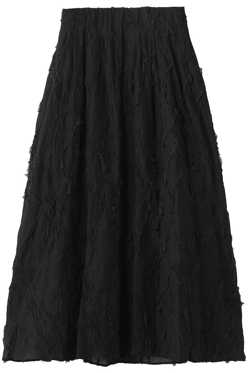 【デザイン ワークス/DESIGN WORKS】のアブストラクトカットジャガードスカート インテリア・キッズ・メンズ・レディースファッション・服の通販 founy(ファニー) ファッション Fashion レディースファッション Fashion for Women スカート Skirts ロングスカート Long Skirts / Maxi & Midi Skirts シアー Sheer, See-Through シンプル Simple, Minimal ジャカード/ジャガード Jacquard, Woven Pattern バランス Balance, Style Balance フリンジ Fringe, Tassel ロング Long, Long-Length 新作・新入荷 New Arrivals / New In ブラック|ID: prp329100004919087 ipo3291000000036900451