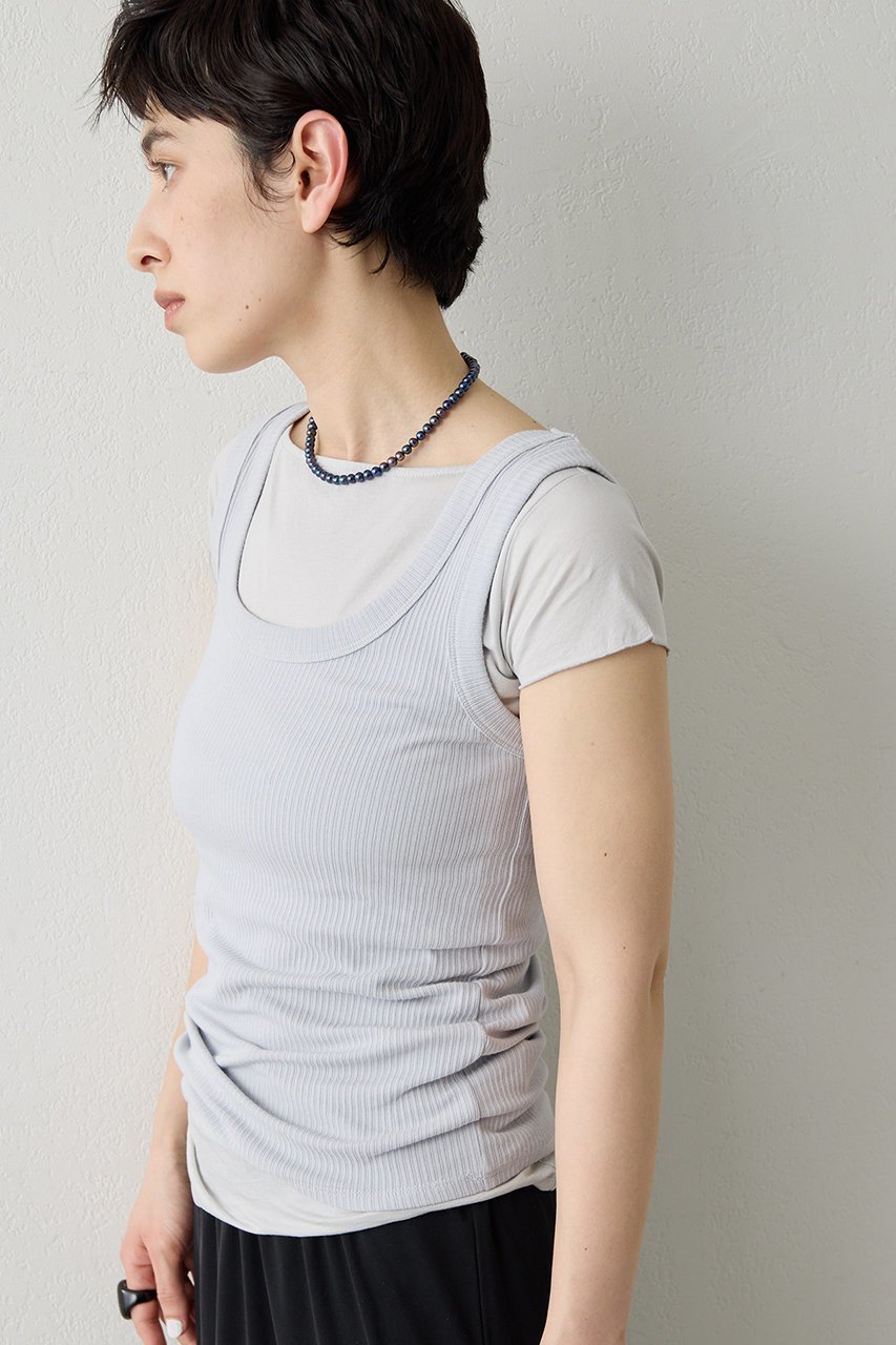 【ウィムガゼット/Whim Gazette】の【THE PAUSE】タンクSET TEE 人気、トレンドファッション・服の通販 founy(ファニー) ファッション Fashion レディースファッション Fashion for Women トップス・カットソー Cut & Sew Tops シャツ・ブラウス・オフィスカジュアル Elegant Blouses & Button-Ups ロングTシャツ・Tシャツ Longline T-Shirts & Tees カットソー・ベーシックTシャツ Cut-and-Sewn Tops / Stretch Tees & Basics カットソー Cut and Sewn Top クール Cool, Chic コンパクト Compact, Small Size シアー Sheer, See-Through ショート Short, Short Length スリーブ Sleeve, Long Sleeve / Short Sleeve タンク Tank Top, Sleeveless Top ランダム Random, Irregular other-3|ID: prp329100004919335 ipo3291000000036904149