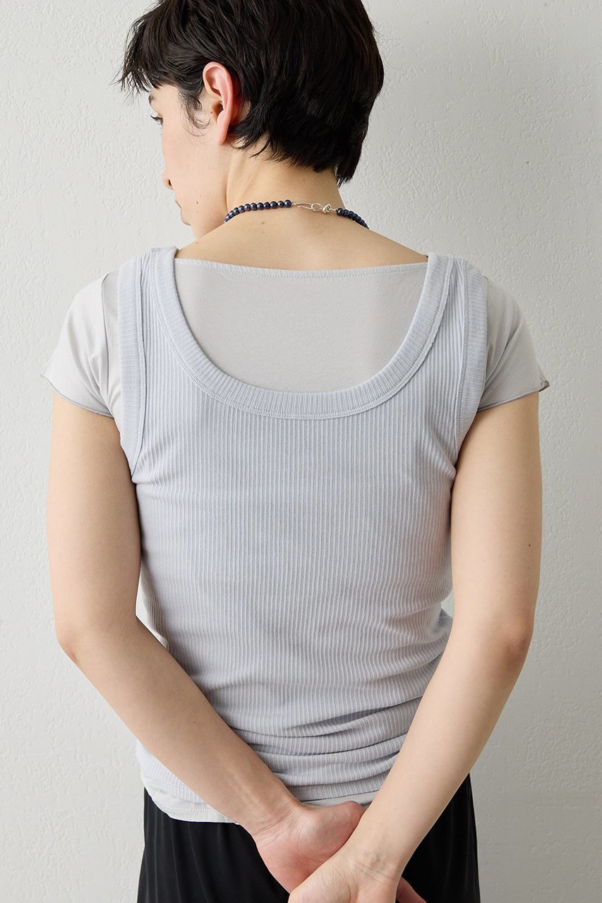 【ウィムガゼット/Whim Gazette】の【THE PAUSE】タンクSET TEE 人気、トレンドファッション・服の通販 founy(ファニー) ファッション Fashion レディースファッション Fashion for Women トップス・カットソー Cut & Sew Tops シャツ・ブラウス・オフィスカジュアル Elegant Blouses & Button-Ups ロングTシャツ・Tシャツ Longline T-Shirts & Tees カットソー・ベーシックTシャツ Cut-and-Sewn Tops / Stretch Tees & Basics カットソー Cut and Sewn Top クール Cool, Chic コンパクト Compact, Small Size シアー Sheer, See-Through ショート Short, Short Length スリーブ Sleeve, Long Sleeve / Short Sleeve タンク Tank Top, Sleeveless Top ランダム Random, Irregular other-4|ID: prp329100004919335 ipo3291000000036904150