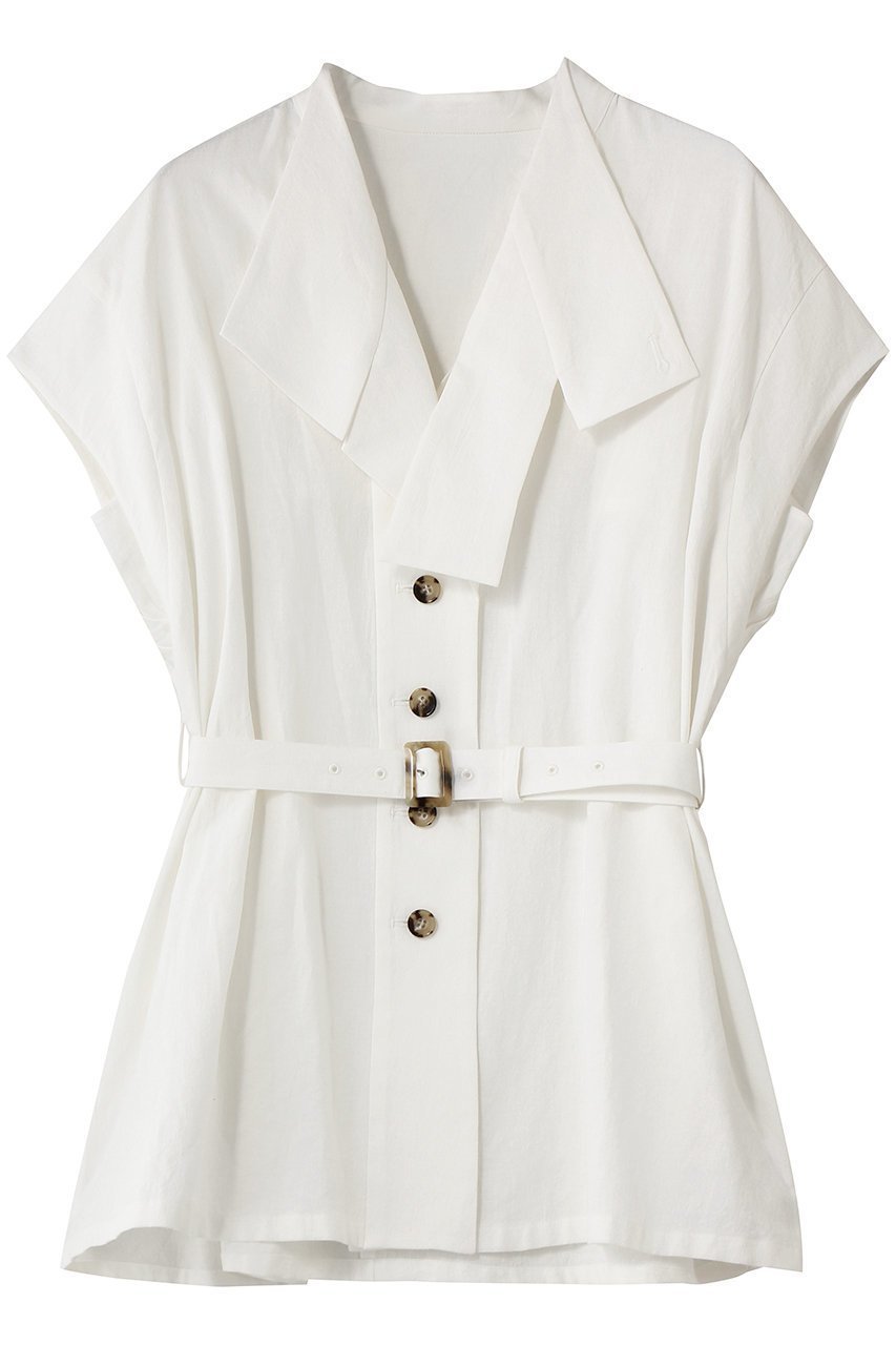 【アキラナカ/AKIRANAKA】のRachele シャツ インテリア・キッズ・メンズ・レディースファッション・服の通販 founy(ファニー) 　ファッション　Fashion　レディースファッション　Fashion for Women　トップス・カットソー　Cut & Sew Tops　シャツ・ブラウス・オフィスカジュアル　Elegant Blouses & Button-Ups　アシンメトリー　Asymmetrical Style　ショート　Short, Short Length　スリーブ　Sleeve, Long Sleeve / Short Sleeve　モダン　Modern, Contemporary　リネン　Linen, Linen Fabric　夏　Summer　ホワイト|ID: prp329100004919339 ipo3291000000036904200