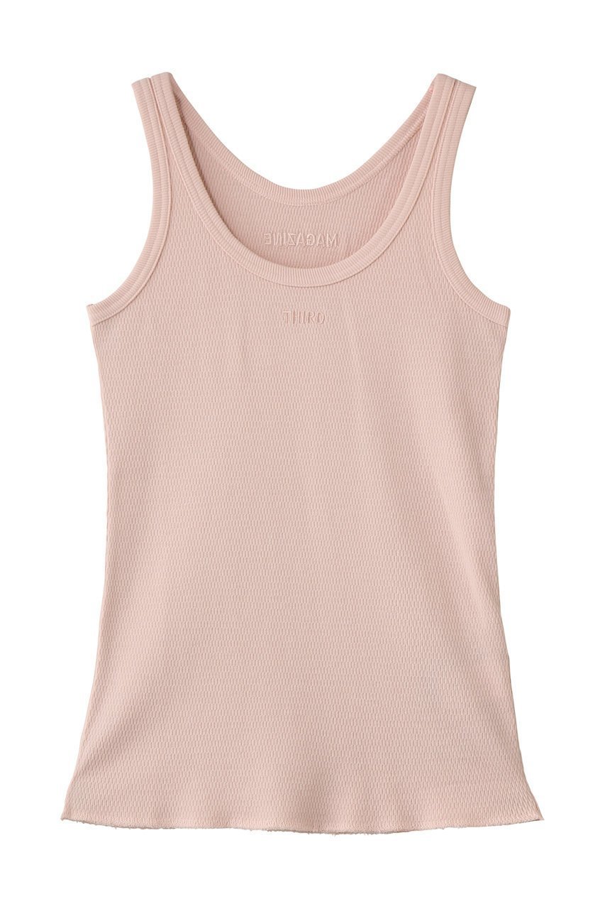 【サードマガジン/THIRD MAGAZINE】の【別注】FAITH MILLS/ロゴ刺繍サーマルタンクトップ インテリア・キッズ・メンズ・レディースファッション・服の通販 founy(ファニー) 　ファッション　Fashion　レディースファッション　Fashion for Women　トップス・カットソー　Cut & Sew Tops　キャミソール&ノースリーブ　Camisoles & Sleeveless Tops　シャツ・ブラウス・オフィスカジュアル　Elegant Blouses & Button-Ups　ロングTシャツ・Tシャツ　Longline T-Shirts & Tees　カットソー・ベーシックTシャツ　Cut-and-Sewn Tops / Stretch Tees & Basics　インナー　Innerwear　キャミソール　Camisole, Spaghetti Strap Top　サーマル　Thermal, Waffle Knit　シンプル　Simple, Minimal　タンク　Tank Top, Sleeveless Top　エレガント 上品　Elegant　別注　Limited Edition, Custom Order　ピンク|ID: prp329100004919370 ipo3291000000036904495