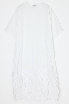 【エンフォルド/ENFOLD】のFRILL-HEM DRESS 大人の最旬トレンドファッション＆コーディネート founy(ファウニー) ファッション Fashion レディースファッション Fashion for Women ワンピース Dresses フォーマル・パーティードレス・結婚式用ドレス Elegant & Casual Dresses チュニック Tunic Tops & Dresses おすすめ Recommended / Our Picks エレガント 上品 Elegant カットソー Cut and Sewn Top シンプル Simple, Minimal チュニック Tunic, Long Top ドレス Dress, One-Piece フリル Frill, Ruffle ベスト Vest, Waistcoat ロング Long, Long-Length 夏 Summer |ID:prp329100004919380