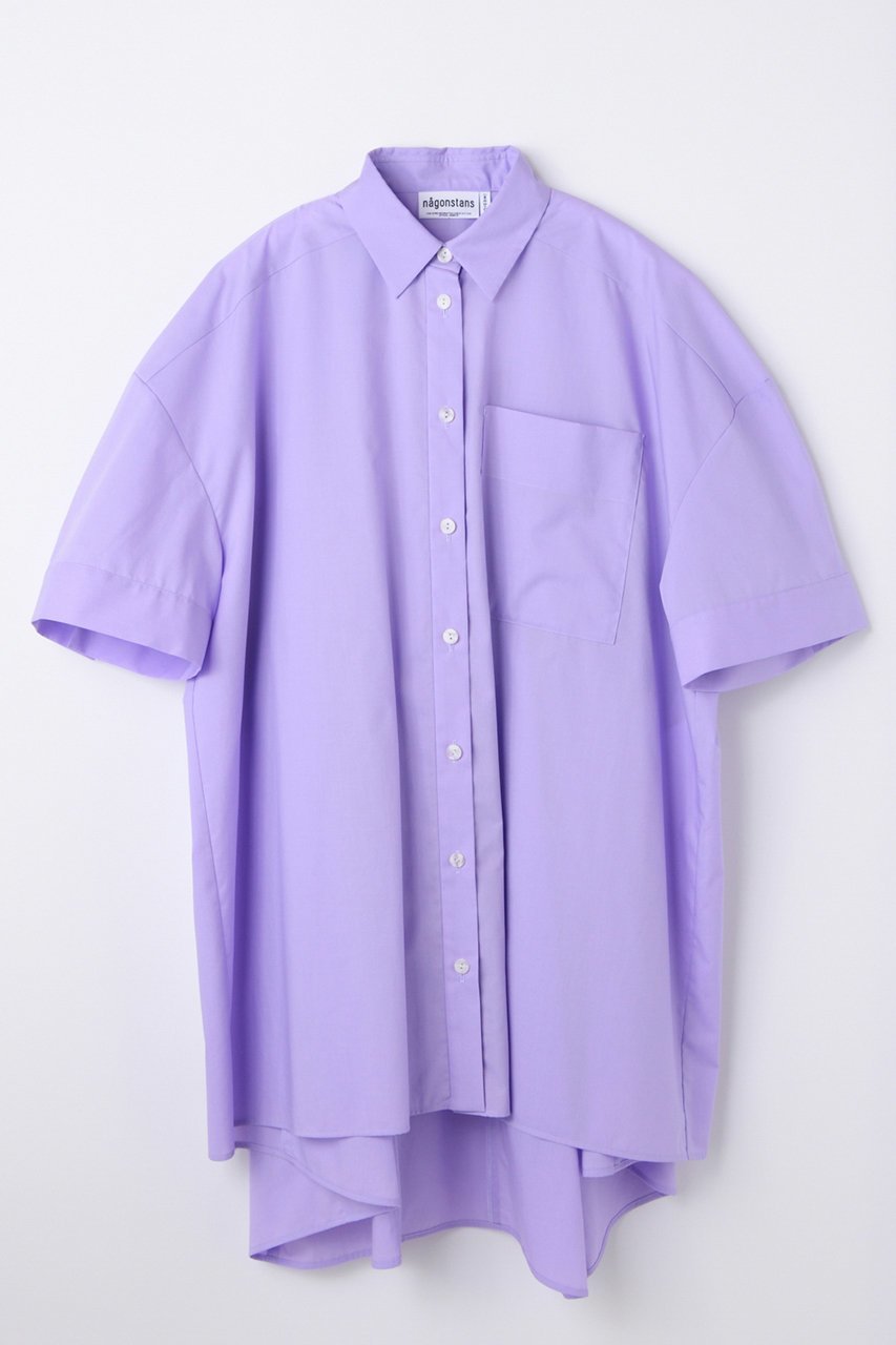 【ナゴンスタンス/nagonstans】のback box shirt インテリア・キッズ・メンズ・レディースファッション・服の通販 founy(ファニー) 　ファッション　Fashion　レディースファッション　Fashion for Women　トップス・カットソー　Cut & Sew Tops　シャツ・ブラウス・オフィスカジュアル　Elegant Blouses & Button-Ups　おすすめ　Recommended / Our Picks　ショート　Short, Short Length　ストレッチ　Stretch, Stretchy Fabric　スリーブ　Sleeve, Long Sleeve / Short Sleeve　タフタ　Taffeta, Structured Fabric　ハーフ　Half, Half-Length　バランス　Balance, Style Balance　ボックス　Boxy, Box Shape　レギンス　Leggings, Stretch Pants　再入荷　Restock / Back in Stock　Lilac|ID: prp329100004919386 ipo3291000000036904635
