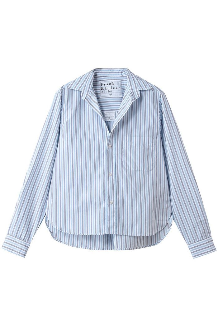 【フランク&アイリーン/Frank&Eileen】のSILVIO イタリアンコットン ブルーストライプ シャツ インテリア・キッズ・メンズ・レディースファッション・服の通販 founy(ファニー) https://founy.com/ ファッション Fashion レディースファッション Fashion for Women トップス・カットソー Cut & Sew Tops シャツ・ブラウス・オフィスカジュアル Elegant Blouses & Button-Ups ショート Short, Short Length ストライプ Stripe, Striped Pattern スリーブ Sleeve, Long Sleeve / Short Sleeve デニム Denim, Jeans Material ロング Long, Long-Length 新作・新入荷 New Arrivals / New In |ID: prp329100004919387 ipo3291000000036904662