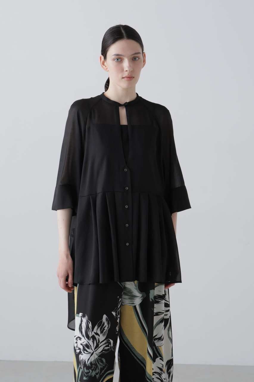 【アドーア/ADORE】のハイツイストビエラブラウス インテリア・キッズ・メンズ・レディースファッション・服の通販 founy(ファニー) 　ファッション　Fashion　レディースファッション　Fashion for Women　トップス・カットソー　Cut & Sew Tops　シャツ・ブラウス・オフィスカジュアル　Elegant Blouses & Button-Ups　アシンメトリー　Asymmetrical Style　ショート　Short, Short Length　スキニー　Skinny, Slim Fit　スリーブ　Sleeve, Long Sleeve / Short Sleeve　ボトム　Bottoms, Lower Wear　新作・新入荷　New Arrivals / New In　ブラック|ID: prp329100004919390 ipo3291000000036904686