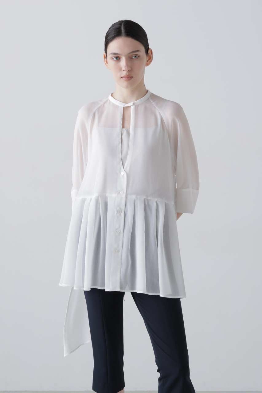 【アドーア/ADORE】のハイツイストビエラブラウス インテリア・キッズ・メンズ・レディースファッション・服の通販 founy(ファニー) 　ファッション　Fashion　レディースファッション　Fashion for Women　トップス・カットソー　Cut & Sew Tops　シャツ・ブラウス・オフィスカジュアル　Elegant Blouses & Button-Ups　アシンメトリー　Asymmetrical Style　ショート　Short, Short Length　スキニー　Skinny, Slim Fit　スリーブ　Sleeve, Long Sleeve / Short Sleeve　ボトム　Bottoms, Lower Wear　新作・新入荷　New Arrivals / New In　ホワイト|ID: prp329100004919390 ipo3291000000036904687