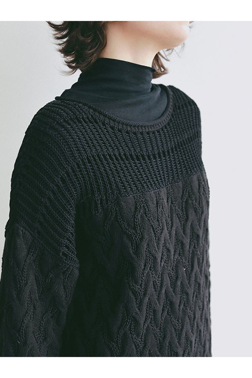 【エトレトウキョウ/ETRE TOKYO】のコードヤーンケーブルニットワンピース 人気、トレンドファッション・服の通販 founy(ファニー) 　ファッション　Fashion　レディースファッション　Fashion for Women　ワンピース　Dresses　ニットワンピース　Knit Dresses　チュニック　Tunic Tops & Dresses　おすすめ　Recommended / Our Picks　シューズ　Shoes, Footwear　チュニック　Tunic, Long Top　デコルテ　Décolleté, Neckline　デニム　Denim, Jeans Material　フラット　Flat, Flat Shoes　ロング　Long, Long-Length　ワイド　Wide, Wide Fit　エレガント 上品　Elegant　春　Spring　透かし　Cut-Out, Lacework　other-6|ID: prp329100004919406 ipo3291000000036904955