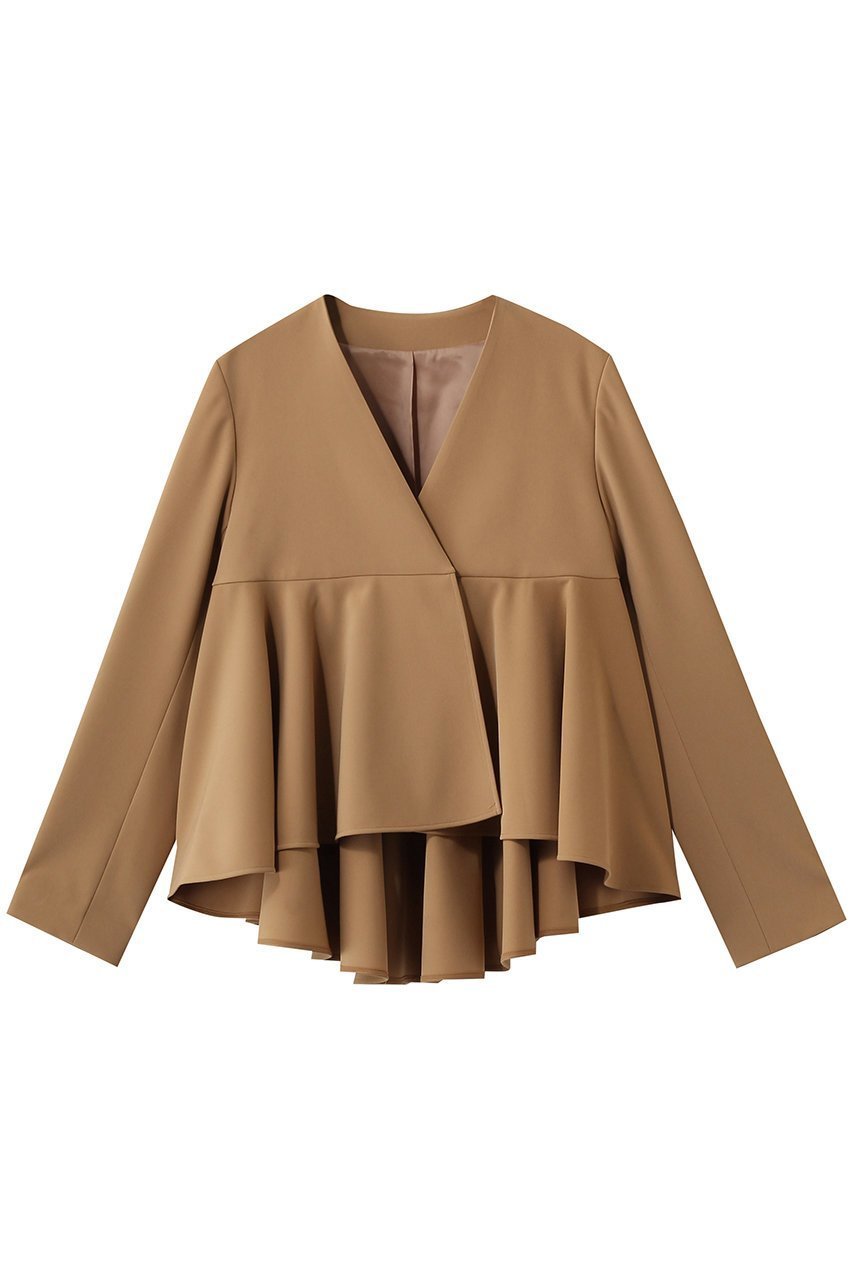 【アルアバイル/allureville】の【Loulou Willoughby】ダブルクロスフレアペプラムジャケット インテリア・キッズ・メンズ・レディースファッション・服の通販 founy(ファニー) ファッション Fashion レディースファッション Fashion for Women アウター Coat / Outerwear Collection レディースジャケット・軽アウター Jackets インナー Innerwear ジャケット Jacket, Outerwear ダブル Double, Double-Breasted フォルム Silhouette, Form フレア Flare, Flared ペプラム Peplum, Flared Hem ビジネス 仕事 通勤 Business / Work / Commuting キャメル|ID: prp329100004919413 ipo3291000000036905035