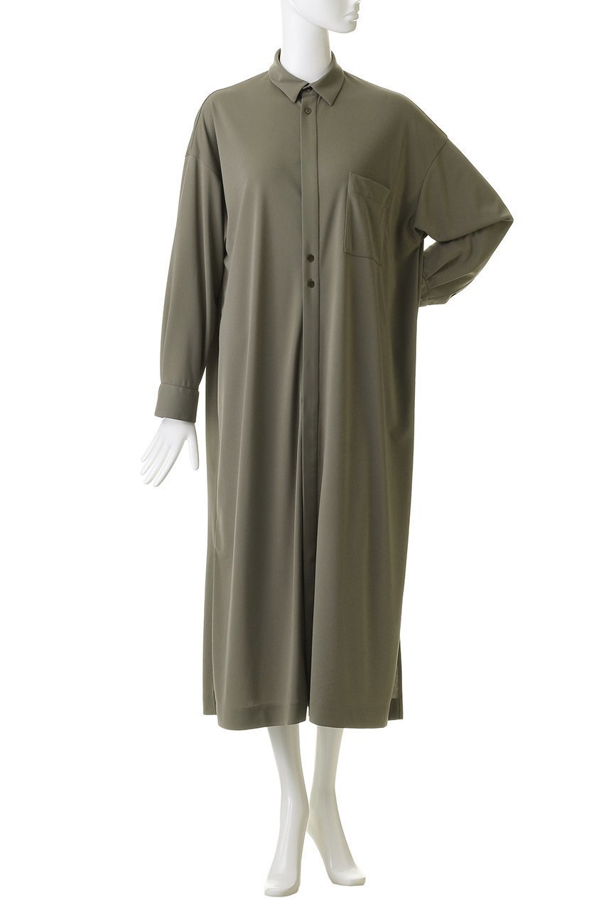 【エリオポール/heliopole】のドライタッチスムースシャツドレス 人気、トレンドファッション・服の通販 founy(ファニー) 　ファッション　Fashion　レディースファッション　Fashion for Women　ワンピース　Dresses　フォーマル・パーティードレス・結婚式用ドレス　Elegant & Casual Dresses　チュニック　Tunic Tops & Dresses　エレガント 上品　Elegant　シンプル　Simple, Minimal　チュニック　Tunic, Long Top　ドレス　Dress, One-Piece　ドレープ　Drape, Draping Fabric　フロント　Front, Front Design　ロング　Long, Long-Length　other-2|ID: prp329100004919419 ipo3291000000036905094