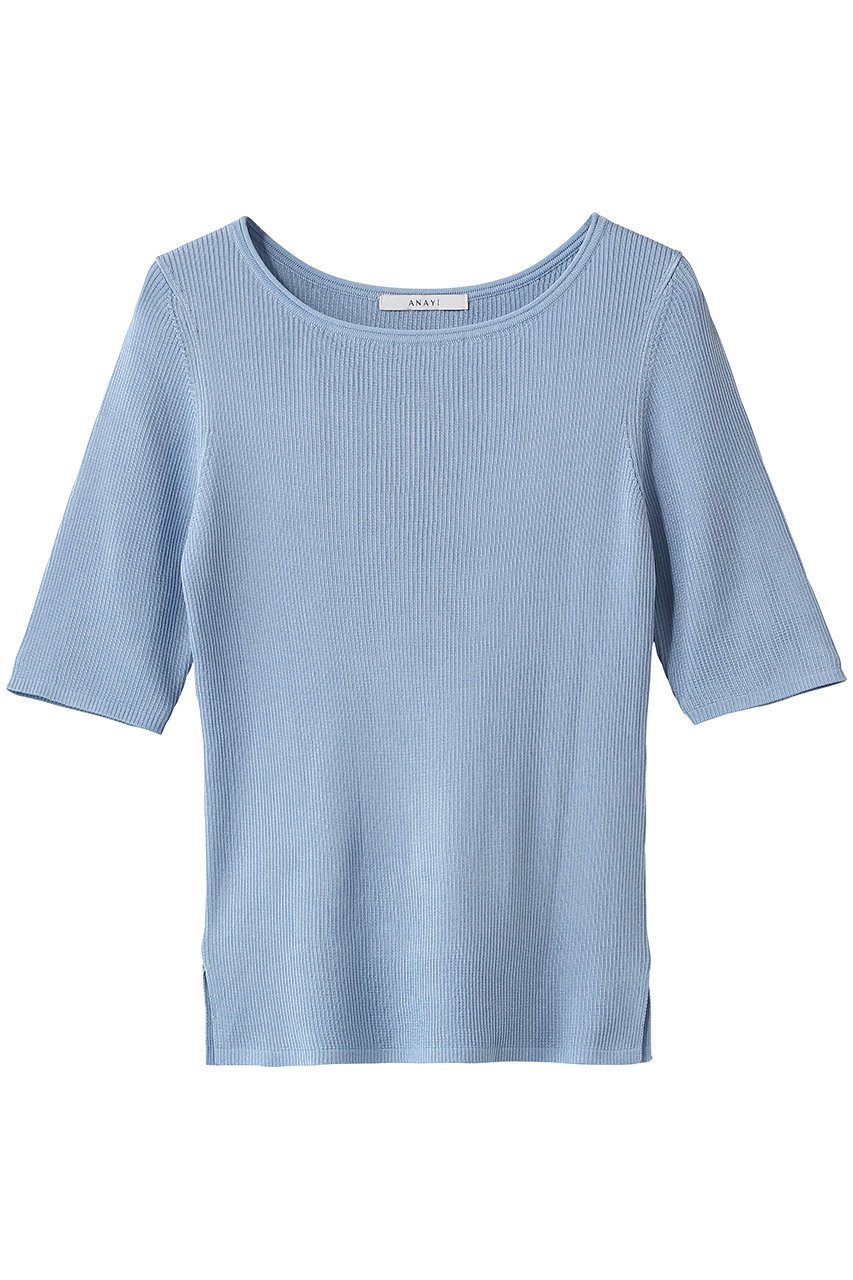【アナイ/ANAYI】のアセテートポリエステル半袖プルオーバー インテリア・キッズ・メンズ・レディースファッション・服の通販 founy(ファニー) ファッション Fashion レディースファッション Fashion for Women トップス・カットソー Cut & Sew Tops ニット Knit Tops & Sweaters カジュアルプルオーバー・ニットトップス Pullovers & Knit Tops / Casual Pullovers なめらか Smooth, Silky Texture インナー Innerwear ジャケット Jacket, Outerwear 半袖 Short Sleeve, Half Sleeve ビジネス 仕事 通勤 Business / Work / Commuting ブルー|ID: prp329100004919420 ipo3291000000036905137