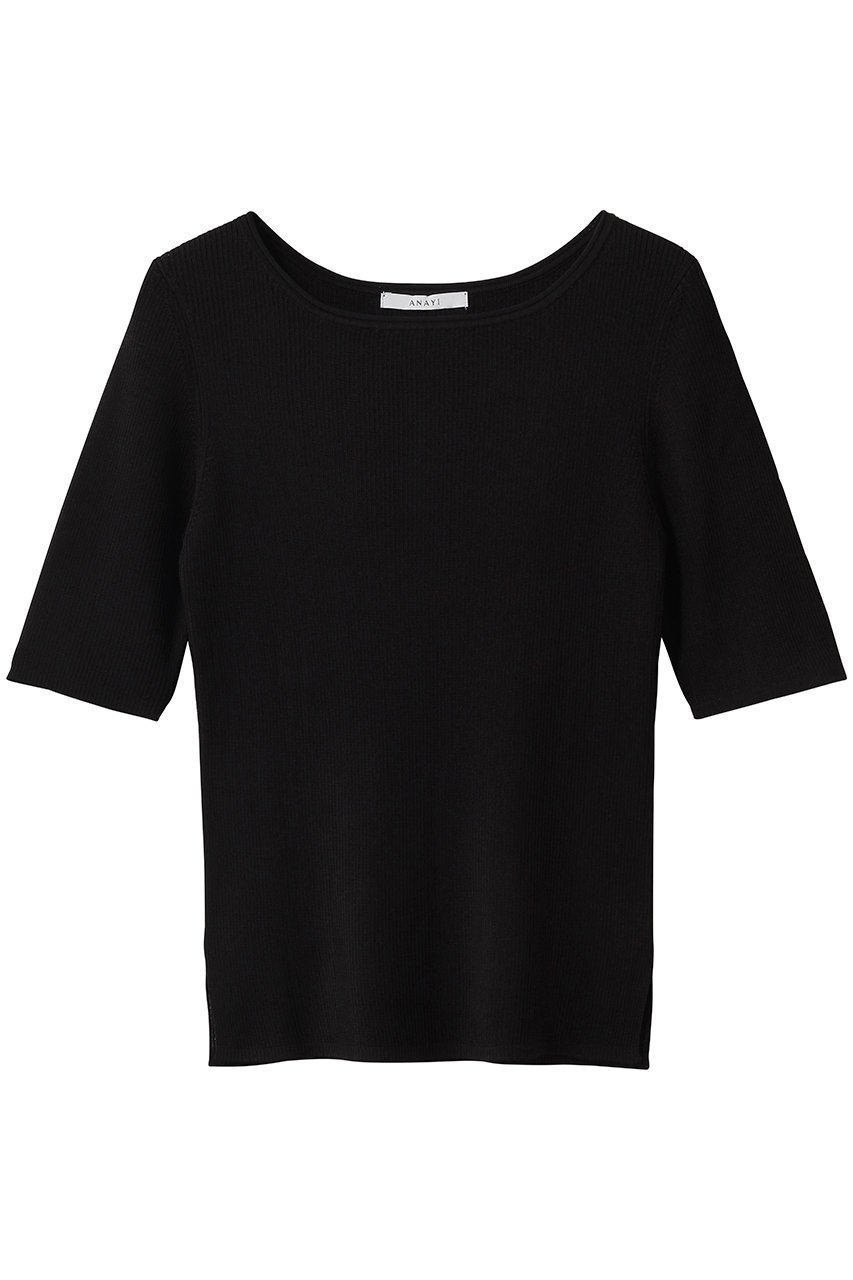 【アナイ/ANAYI】のアセテートポリエステル半袖プルオーバー インテリア・キッズ・メンズ・レディースファッション・服の通販 founy(ファニー) ファッション Fashion レディースファッション Fashion for Women トップス・カットソー Cut & Sew Tops ニット Knit Tops & Sweaters カジュアルプルオーバー・ニットトップス Pullovers & Knit Tops / Casual Pullovers なめらか Smooth, Silky Texture インナー Innerwear ジャケット Jacket, Outerwear 半袖 Short Sleeve, Half Sleeve ビジネス 仕事 通勤 Business / Work / Commuting ブラック|ID: prp329100004919420 ipo3291000000036905139