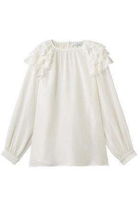 【ジェイドット/j.】 シアージョーゼット ショルダーフリルブラウス人気、トレンドファッション・服の通販 founy(ファニー) ファッション Fashion レディースファッション Fashion for Women トップス・カットソー Cut & Sew Tops シャツ・ブラウス・オフィスカジュアル Elegant Blouses & Button-Ups エアリー Airy Texture カフス Cuff Design ギャザー Gathered, Ruffled シアー Sheer, See-Through ジョーゼット Georgette, Semi-Sheer Fabric スリーブ Sleeve, Long Sleeve / Short Sleeve デニム Denim, Jeans Material パーティ Party, Party Style フェミニン Feminine, Girly レース Lace, Lace Fabric ロング Long, Long-Length 新作・新入荷 New Arrivals / New In |ID:prp329100004919431