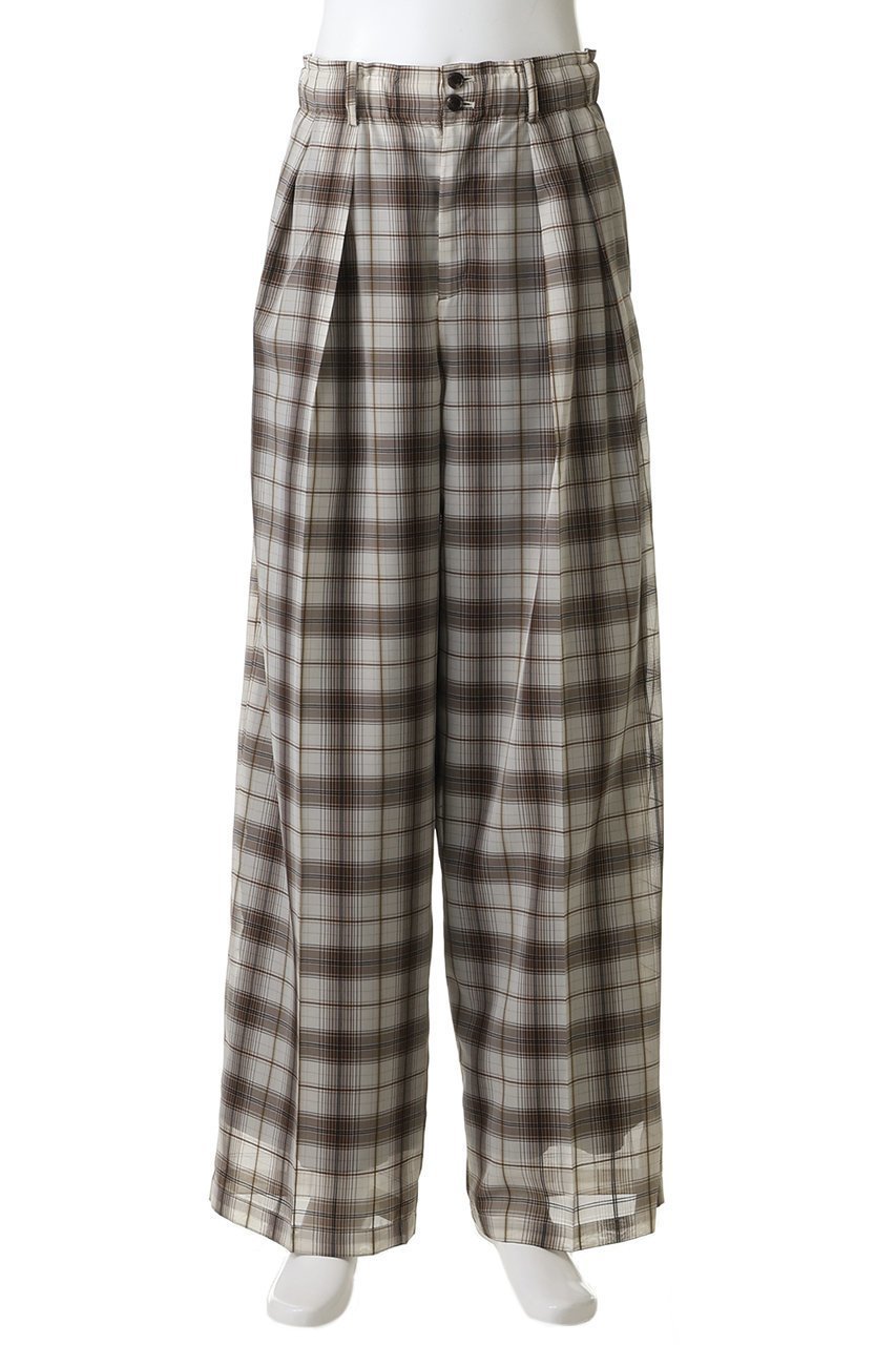 【ミディウミソリッド/MIDIUMISOLID / MEN】の【MEN】sheer check tapered PT パンツ 人気、トレンドファッション・服の通販 founy(ファニー) 　ファッション　Fashion　メンズファッション　Fashion for Men　ボトムス　Bottoms　おすすめ　Recommended / Our Picks　スウェット / スエット　Sweatshirt, Sweatwear　セットアップ　Set-Up, Coordinated Outfit　チェック　Check, Plaid, Tartan　モダン　Modern, Contemporary　夏　Summer　新作・新入荷　New Arrivals / New In　春　Spring　S/S・春夏　SS, Spring/Summer, Warm Season　other-2|ID: prp329100004919435 ipo3291000000036905328