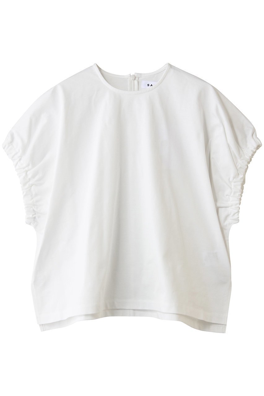 【サクラ/SACRA】のファインオーガニックコットンカットソー インテリア・キッズ・メンズ・レディースファッション・服の通販 founy(ファニー) ファッション Fashion レディースファッション Fashion for Women トップス・カットソー Cut & Sew Tops シャツ・ブラウス・オフィスカジュアル Elegant Blouses & Button-Ups ロングTシャツ・Tシャツ Longline T-Shirts & Tees カットソー・ベーシックTシャツ Cut-and-Sewn Tops / Stretch Tees & Basics カットソー Cut and Sewn Top ギャザー Gathered, Ruffled ショート Short, Short Length スラックス Slacks, Dress Pants スリーブ Sleeve, Long Sleeve / Short Sleeve デニム Denim, Jeans Material フォルム Silhouette, Form 新作・新入荷 New Arrivals / New In ホワイト|ID: prp329100004919437 ipo3291000000036905396