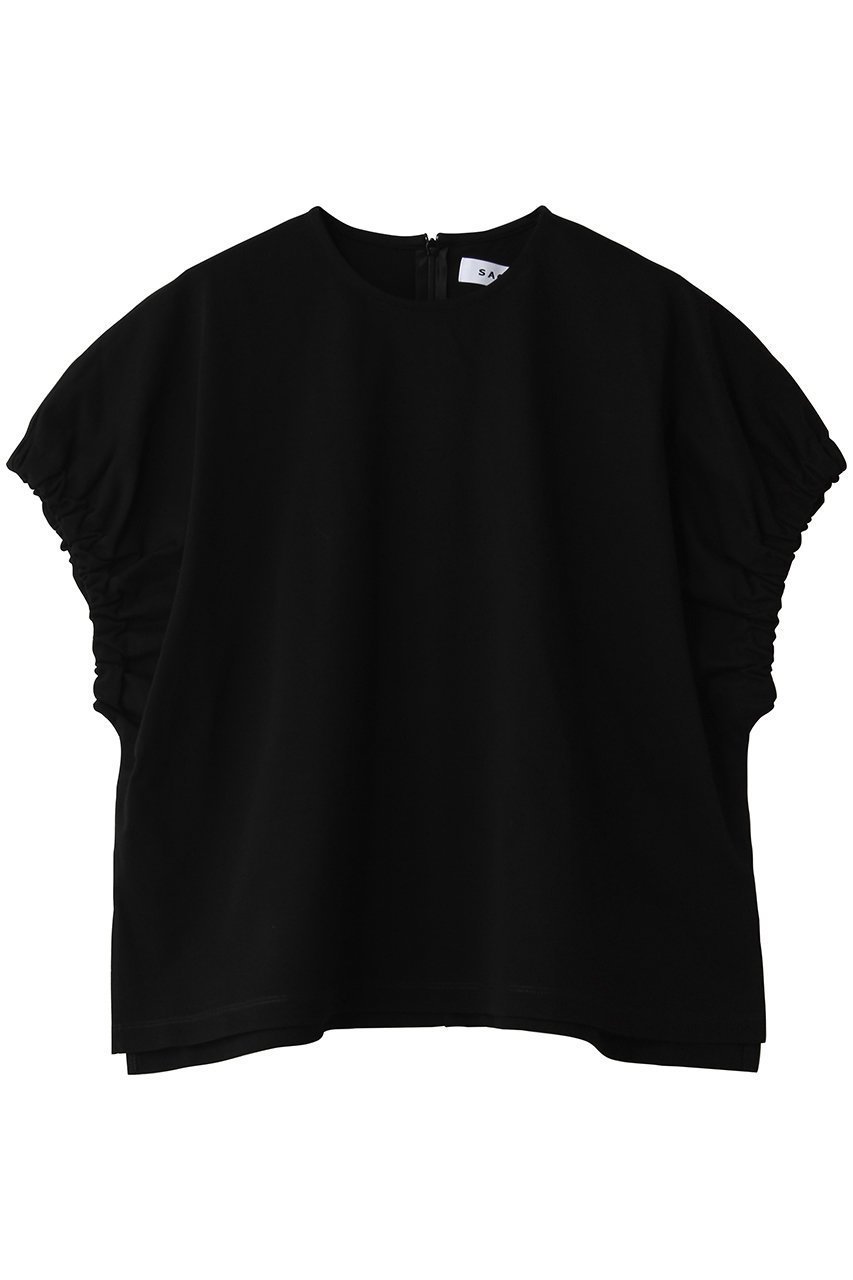 【サクラ/SACRA】のファインオーガニックコットンカットソー インテリア・キッズ・メンズ・レディースファッション・服の通販 founy(ファニー) ファッション Fashion レディースファッション Fashion for Women トップス・カットソー Cut & Sew Tops シャツ・ブラウス・オフィスカジュアル Elegant Blouses & Button-Ups ロングTシャツ・Tシャツ Longline T-Shirts & Tees カットソー・ベーシックTシャツ Cut-and-Sewn Tops / Stretch Tees & Basics カットソー Cut and Sewn Top ギャザー Gathered, Ruffled ショート Short, Short Length スラックス Slacks, Dress Pants スリーブ Sleeve, Long Sleeve / Short Sleeve デニム Denim, Jeans Material フォルム Silhouette, Form 新作・新入荷 New Arrivals / New In ブラック|ID: prp329100004919437 ipo3291000000036905398