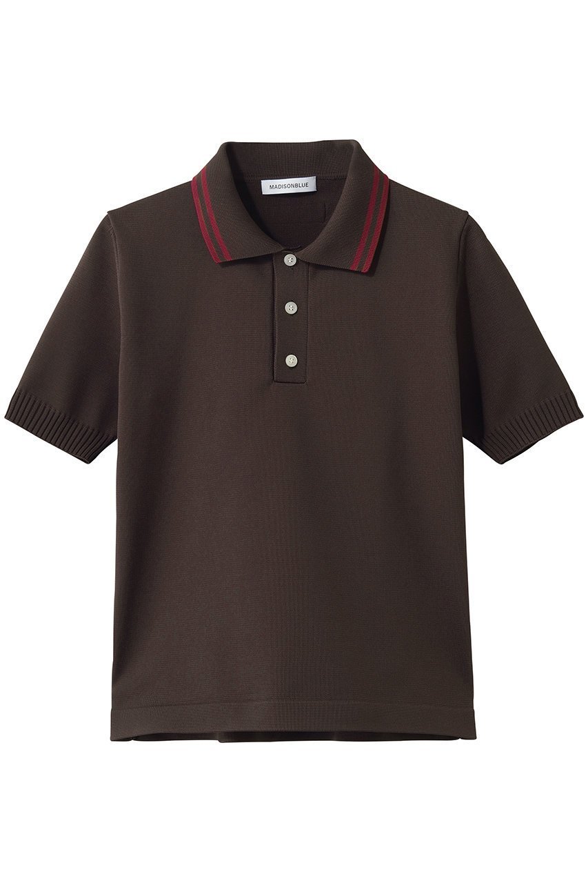 【マディソンブルー/MADISONBLUE】のDOUBLE STRIPE COLLAR POLO KNIT ポロニット インテリア・キッズ・メンズ・レディースファッション・服の通販 founy(ファニー) ファッション Fashion レディースファッション Fashion for Women トップス・カットソー Cut & Sew Tops ニット Knit Tops & Sweaters シャツ・ブラウス・オフィスカジュアル Elegant Blouses & Button-Ups ロングTシャツ・Tシャツ Longline T-Shirts & Tees カットソー・ベーシックTシャツ Cut-and-Sewn Tops / Stretch Tees & Basics ストレッチ Stretch, Stretchy Fabric スポーティ Sporty, Casual Athletic スリーブ Sleeve, Long Sleeve / Short Sleeve ロング Long, Long-Length エレガント 上品 Elegant 新作・新入荷 New Arrivals / New In 日本製 Made In Japan 軽量 Lightweight, Ultra Light ブラウン|ID: prp329100004919458 ipo3291000000036905696