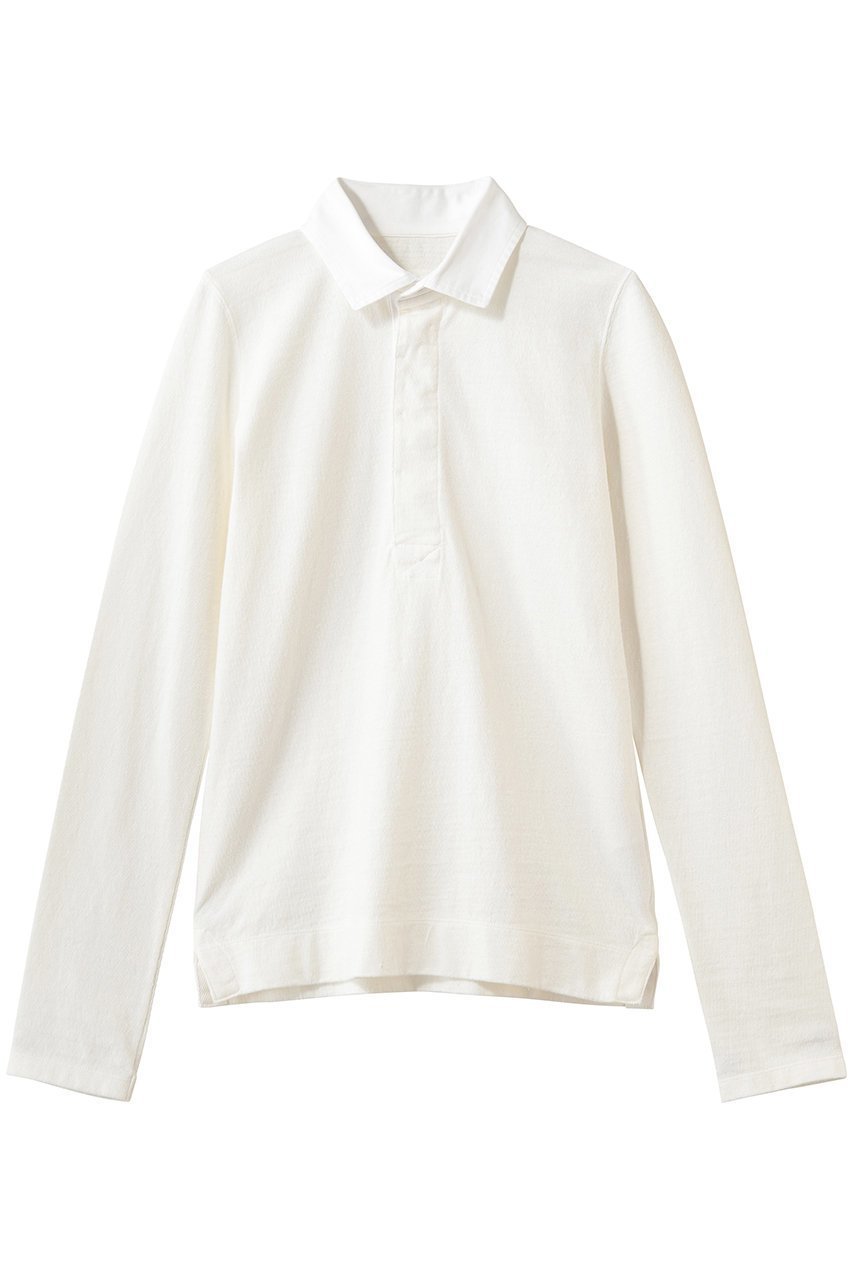 【マディソンブルー/MADISONBLUE】のSLIM FIT RUGBY SHIRT COTTON ラグビーシャツ インテリア・キッズ・メンズ・レディースファッション・服の通販 founy(ファニー) 　ファッション　Fashion　レディースファッション　Fashion for Women　トップス・カットソー　Cut & Sew Tops　シャツ・ブラウス・オフィスカジュアル　Elegant Blouses & Button-Ups　ロングTシャツ・Tシャツ　Longline T-Shirts & Tees　カットソー・ベーシックTシャツ　Cut-and-Sewn Tops / Stretch Tees & Basics　スリム　Slim, Slim Fit　スリーブ　Sleeve, Long Sleeve / Short Sleeve　パール　Pearl, Pearl Accent　フェミニン　Feminine, Girly　ロング　Long, Long-Length　エレガント 上品　Elegant　新作・新入荷　New Arrivals / New In　ホワイト|ID: prp329100004919462 ipo3291000000036905712