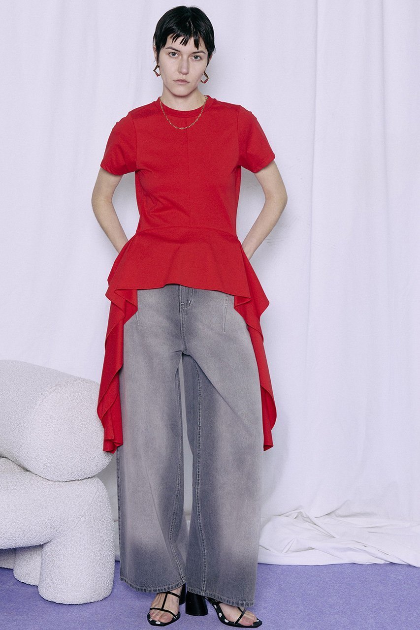 【メゾンスペシャル/MAISON SPECIAL】のRuffle Hem T-Shirt/ラッフルヘムTシャツ 人気、トレンドファッション・服の通販 founy(ファニー) 　ファッション　Fashion　レディースファッション　Fashion for Women　トップス・カットソー　Cut & Sew Tops　シャツ・ブラウス・オフィスカジュアル　Elegant Blouses & Button-Ups　ロングTシャツ・Tシャツ　Longline T-Shirts & Tees　カットソー・ベーシックTシャツ　Cut-and-Sewn Tops / Stretch Tees & Basics　なめらか　Smooth, Silky Texture　カットソー　Cut and Sewn Top　ショート　Short, Short Length　シンプル　Simple, Minimal　スラックス　Slacks, Dress Pants　スリーブ　Sleeve, Long Sleeve / Short Sleeve　デニム　Denim, Jeans Material　ハーフ　Half, Half-Length　ラッフル　Ruffle, Frill　新作・新入荷　New Arrivals / New In　other-7|ID: prp329100004919470 ipo3291000000036905779