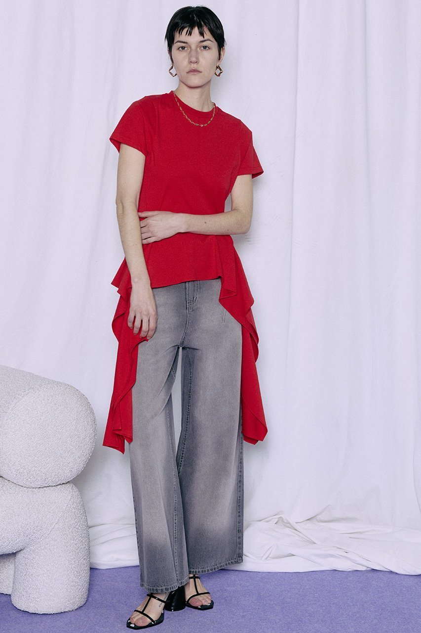 【メゾンスペシャル/MAISON SPECIAL】のRuffle Hem T-Shirt/ラッフルヘムTシャツ 人気、トレンドファッション・服の通販 founy(ファニー) 　ファッション　Fashion　レディースファッション　Fashion for Women　トップス・カットソー　Cut & Sew Tops　シャツ・ブラウス・オフィスカジュアル　Elegant Blouses & Button-Ups　ロングTシャツ・Tシャツ　Longline T-Shirts & Tees　カットソー・ベーシックTシャツ　Cut-and-Sewn Tops / Stretch Tees & Basics　なめらか　Smooth, Silky Texture　カットソー　Cut and Sewn Top　ショート　Short, Short Length　シンプル　Simple, Minimal　スラックス　Slacks, Dress Pants　スリーブ　Sleeve, Long Sleeve / Short Sleeve　デニム　Denim, Jeans Material　ハーフ　Half, Half-Length　ラッフル　Ruffle, Frill　新作・新入荷　New Arrivals / New In　other-8|ID: prp329100004919470 ipo3291000000036905780