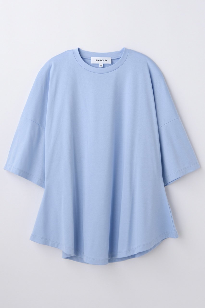 【エンフォルド/ENFOLD】の【4/15 12:00販売開始】PEPLUM LOOSE T-SHIRT インテリア・キッズ・メンズ・レディースファッション・服の通販 founy(ファニー) 　ファッション　Fashion　レディースファッション　Fashion for Women　トップス・カットソー　Cut & Sew Tops　シャツ・ブラウス・オフィスカジュアル　Elegant Blouses & Button-Ups　ロングTシャツ・Tシャツ　Longline T-Shirts & Tees　カットソー・ベーシックTシャツ　Cut-and-Sewn Tops / Stretch Tees & Basics　ショート　Short, Short Length　シルケット　Silket, Silky Cotton　スリーブ　Sleeve, Long Sleeve / Short Sleeve　フォルム　Silhouette, Form　ペプラム　Peplum, Flared Hem　ルーズ　Loose, Oversized　ワイド　Wide, Wide Fit　エレガント 上品　Elegant　新作・新入荷　New Arrivals / New In　ライトブルー|ID: prp329100004919476 ipo3291000000036905821