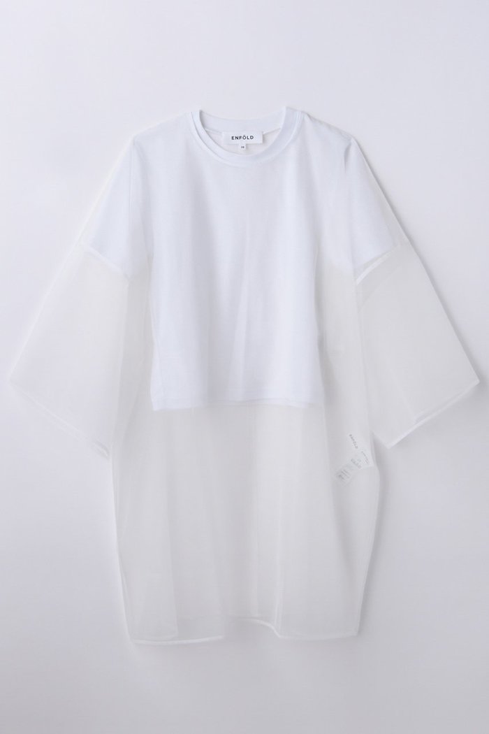【エンフォルド/ENFOLD】の【4/15 12:00販売開始】SHEER LAYERED T-SHIRT インテリア・キッズ・メンズ・レディースファッション・服の通販 founy(ファニー) https://founy.com/ ファッション Fashion レディースファッション Fashion for Women トップス・カットソー Cut & Sew Tops シャツ・ブラウス・オフィスカジュアル Elegant Blouses & Button-Ups ロングTシャツ・Tシャツ Longline T-Shirts & Tees カットソー・ベーシックTシャツ Cut-and-Sewn Tops / Stretch Tees & Basics オーガンジー Organza Fabric クロップド Cropped, Short Length コンパクト Compact, Small Size シアー Sheer, See-Through シフォン Chiffon, Lightweight Fabric ショート Short, Short Length スリーブ Sleeve, Long Sleeve / Short Sleeve バランス Balance, Style Balance エレガント 上品 Elegant 夏 Summer 新作・新入荷 New Arrivals / New In 春 Spring S/S・春夏 SS, Spring/Summer, Warm Season |ID: prp329100004919478 ipo3291000000036905829