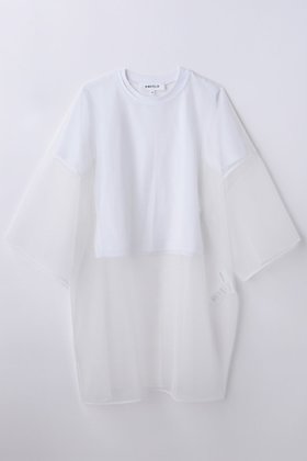 【エンフォルド/ENFOLD】の【4/15 12:00販売開始】SHEER LAYERED T-SHIRT 人気、トレンドファッション・服の通販 founy(ファニー) ファッション Fashion レディースファッション Fashion for Women トップス・カットソー Cut & Sew Tops シャツ・ブラウス・オフィスカジュアル Elegant Blouses & Button-Ups ロングTシャツ・Tシャツ Longline T-Shirts & Tees カットソー・ベーシックTシャツ Cut-and-Sewn Tops / Stretch Tees & Basics オーガンジー Organza Fabric クロップド Cropped, Short Length コンパクト Compact, Small Size シアー Sheer, See-Through シフォン Chiffon, Lightweight Fabric ショート Short, Short Length スリーブ Sleeve, Long Sleeve / Short Sleeve バランス Balance, Style Balance エレガント 上品 Elegant 夏 Summer 新作・新入荷 New Arrivals / New In 春 Spring S/S・春夏 SS, Spring/Summer, Warm Season |ID:prp329100004919478