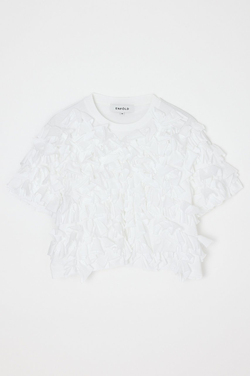 【エンフォルド/ENFOLD】の【4/15 12:00販売開始】ALIEN SKIN T-SHIRT インテリア・キッズ・メンズ・レディースファッション・服の通販 founy(ファニー) 　ファッション　Fashion　レディースファッション　Fashion for Women　トップス・カットソー　Cut & Sew Tops　シャツ・ブラウス・オフィスカジュアル　Elegant Blouses & Button-Ups　ロングTシャツ・Tシャツ　Longline T-Shirts & Tees　カットソー・ベーシックTシャツ　Cut-and-Sewn Tops / Stretch Tees & Basics　ショート　Short, Short Length　スペシャル　Special, Limited Edition　スリーブ　Sleeve, Long Sleeve / Short Sleeve　モチーフ　Motif, Design Theme　今季　This Season, Current Season　新作・新入荷　New Arrivals / New In　ホワイト|ID: prp329100004919479 ipo3291000000036905839