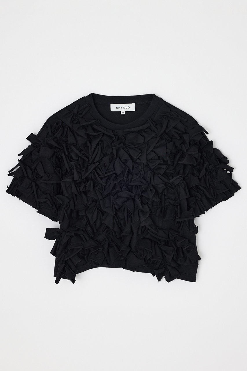 【エンフォルド/ENFOLD】の【4/15 12:00販売開始】ALIEN SKIN T-SHIRT インテリア・キッズ・メンズ・レディースファッション・服の通販 founy(ファニー) 　ファッション　Fashion　レディースファッション　Fashion for Women　トップス・カットソー　Cut & Sew Tops　シャツ・ブラウス・オフィスカジュアル　Elegant Blouses & Button-Ups　ロングTシャツ・Tシャツ　Longline T-Shirts & Tees　カットソー・ベーシックTシャツ　Cut-and-Sewn Tops / Stretch Tees & Basics　ショート　Short, Short Length　スペシャル　Special, Limited Edition　スリーブ　Sleeve, Long Sleeve / Short Sleeve　モチーフ　Motif, Design Theme　今季　This Season, Current Season　新作・新入荷　New Arrivals / New In　ブラック|ID: prp329100004919479 ipo3291000000036905840