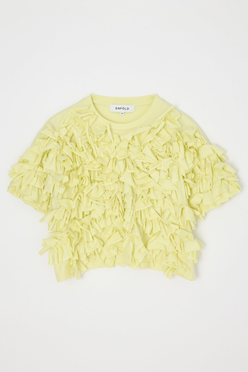 【エンフォルド/ENFOLD】の【4/15 12:00販売開始】ALIEN SKIN T-SHIRT インテリア・キッズ・メンズ・レディースファッション・服の通販 founy(ファニー) 　ファッション　Fashion　レディースファッション　Fashion for Women　トップス・カットソー　Cut & Sew Tops　シャツ・ブラウス・オフィスカジュアル　Elegant Blouses & Button-Ups　ロングTシャツ・Tシャツ　Longline T-Shirts & Tees　カットソー・ベーシックTシャツ　Cut-and-Sewn Tops / Stretch Tees & Basics　ショート　Short, Short Length　スペシャル　Special, Limited Edition　スリーブ　Sleeve, Long Sleeve / Short Sleeve　モチーフ　Motif, Design Theme　今季　This Season, Current Season　新作・新入荷　New Arrivals / New In　ライトイエロー|ID: prp329100004919479 ipo3291000000036905841