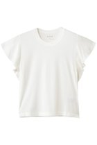 【スリー ドッツ/three dots】の80ストレッチコットン ラッフルタンク ホワイト|ID: prp329100004919483 ipo3291000000036905868