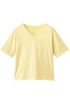 【スリー ドッツ/three dots】のスビン28ジャージー VネックTシャツ レモン|ID: prp329100004919485 ipo3291000000036905890