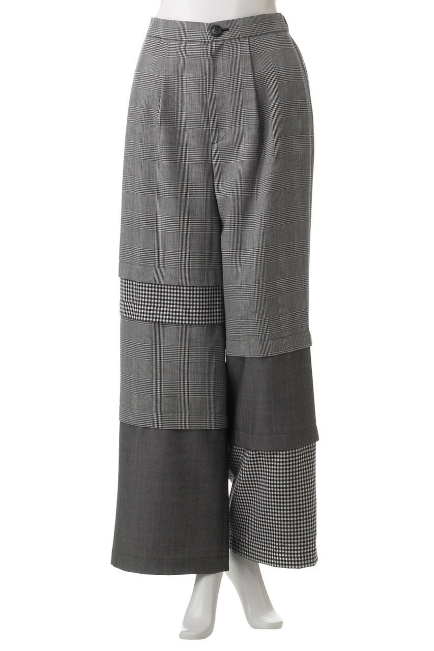 【エンフォルド/ENFOLD】のモノトーンチェック Mix ワイド PT/パンツ 人気、トレンドファッション・服の通販 founy(ファニー) 　ファッション　Fashion　レディースファッション　Fashion for Women　パンツ　Pants & Trousers　シンプル　Simple, Minimal　ストレート　Straight, Straight Cut　チェック　Check, Plaid, Tartan　ミックス　Mix, Mixed Style　モノトーン　Monotone, Black and White　ワイド　Wide, Wide Fit　other-2|ID: prp329100004919556 ipo3291000000036907660