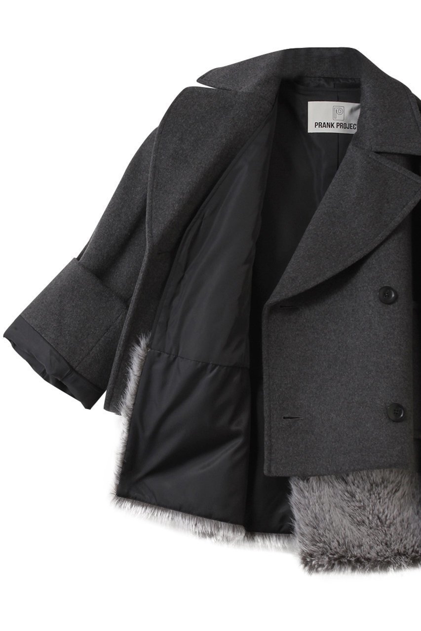 【プランク プロジェクト/PRANK PROJECT】のファーレイヤードピーコート / Fur Layered Peacoat 人気、トレンドファッション・服の通販 founy(ファニー) 　ファッション　Fashion　レディースファッション　Fashion for Women　アウター　Coat / Outerwear Collection　コート・ロングコート・ピーコート　Long Coats, Peacoats & More　Pコート　Pea Coats　ショルダー　Shoulder, Shoulder Strap　ショート　Short, Short Length　フェイクファー　Faux Fur, Imitation Fur　other-6|ID: prp329100004919567 ipo3291000000036907950
