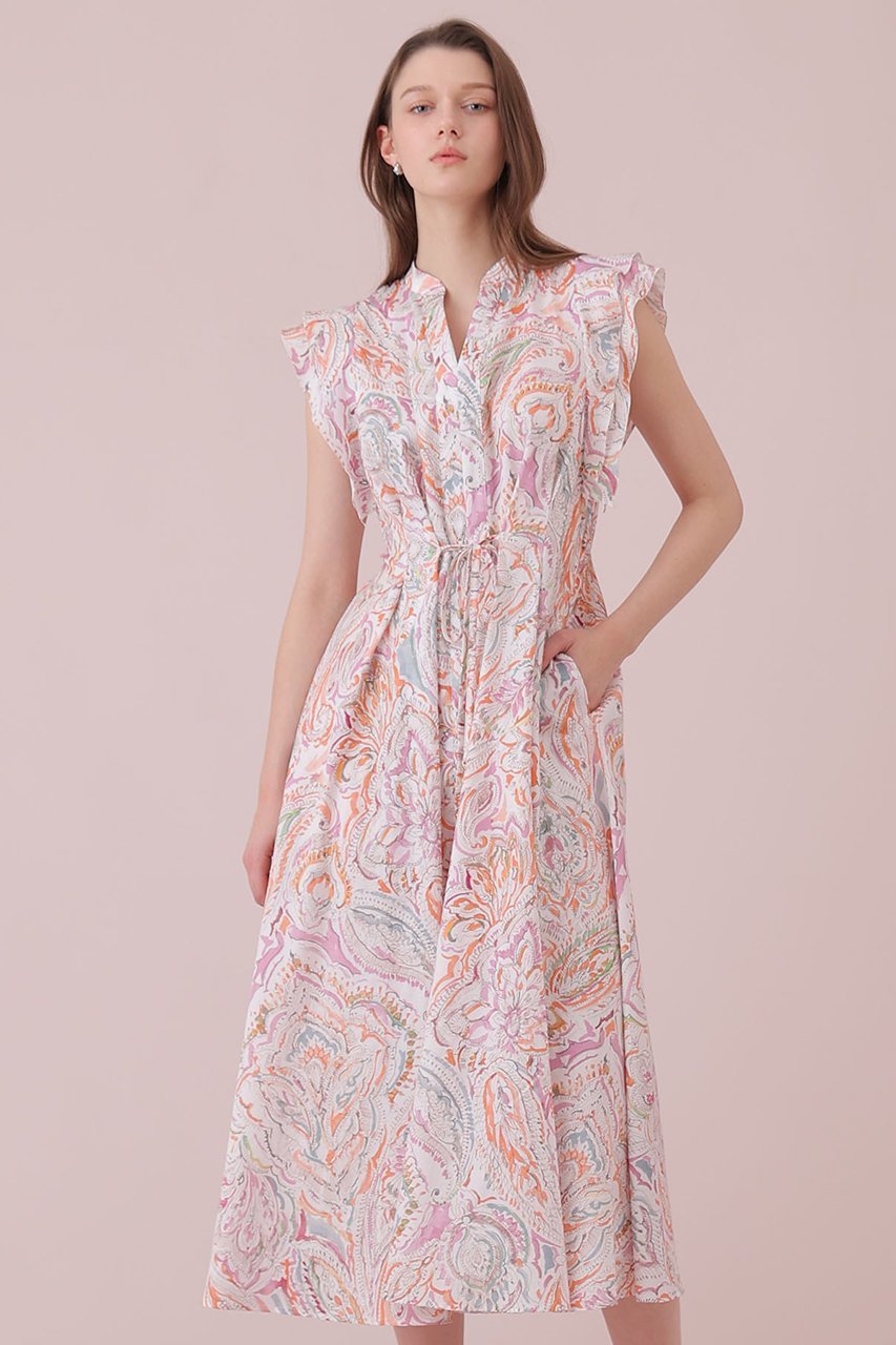 【アナイ/ANAYI】のペイントペイズリープリントフレア ワンピース 人気、トレンドファッション・服の通販 founy(ファニー) 　ファッション　Fashion　レディースファッション　Fashion for Women　ワンピース　Dresses　チュニック　Tunic Tops & Dresses　チャーム　Charm, Pendant　チュニック　Tunic, Long Top　フィット　Fit, Slim Fit　フレア　Flare, Flared　プリント　Print, Printed Pattern　ペイズリー　Paisley, Ethnic Pattern　メタル　Metal, Metal Parts　リボン　Ribbon, Bow　ロング　Long, Long-Length　other-4|ID: prp329100004919618 ipo3291000000036908802