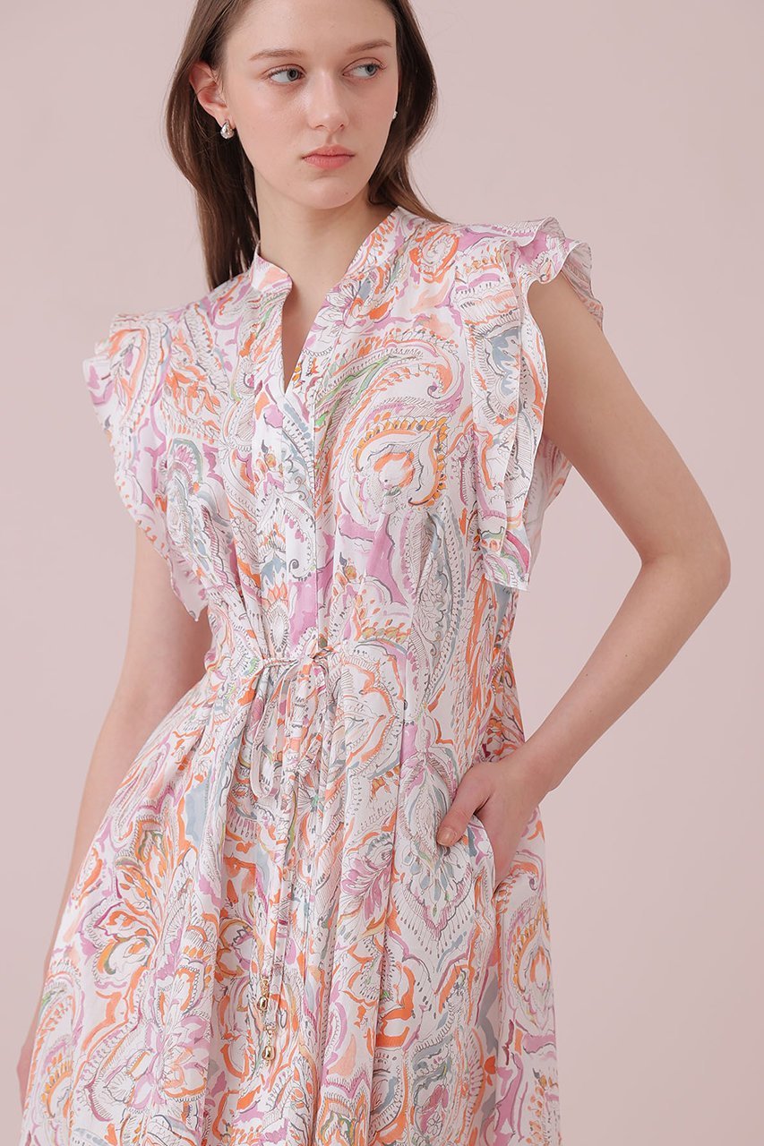 【アナイ/ANAYI】のペイントペイズリープリントフレア ワンピース 人気、トレンドファッション・服の通販 founy(ファニー) 　ファッション　Fashion　レディースファッション　Fashion for Women　ワンピース　Dresses　チュニック　Tunic Tops & Dresses　チャーム　Charm, Pendant　チュニック　Tunic, Long Top　フィット　Fit, Slim Fit　フレア　Flare, Flared　プリント　Print, Printed Pattern　ペイズリー　Paisley, Ethnic Pattern　メタル　Metal, Metal Parts　リボン　Ribbon, Bow　ロング　Long, Long-Length　other-7|ID: prp329100004919618 ipo3291000000036908805