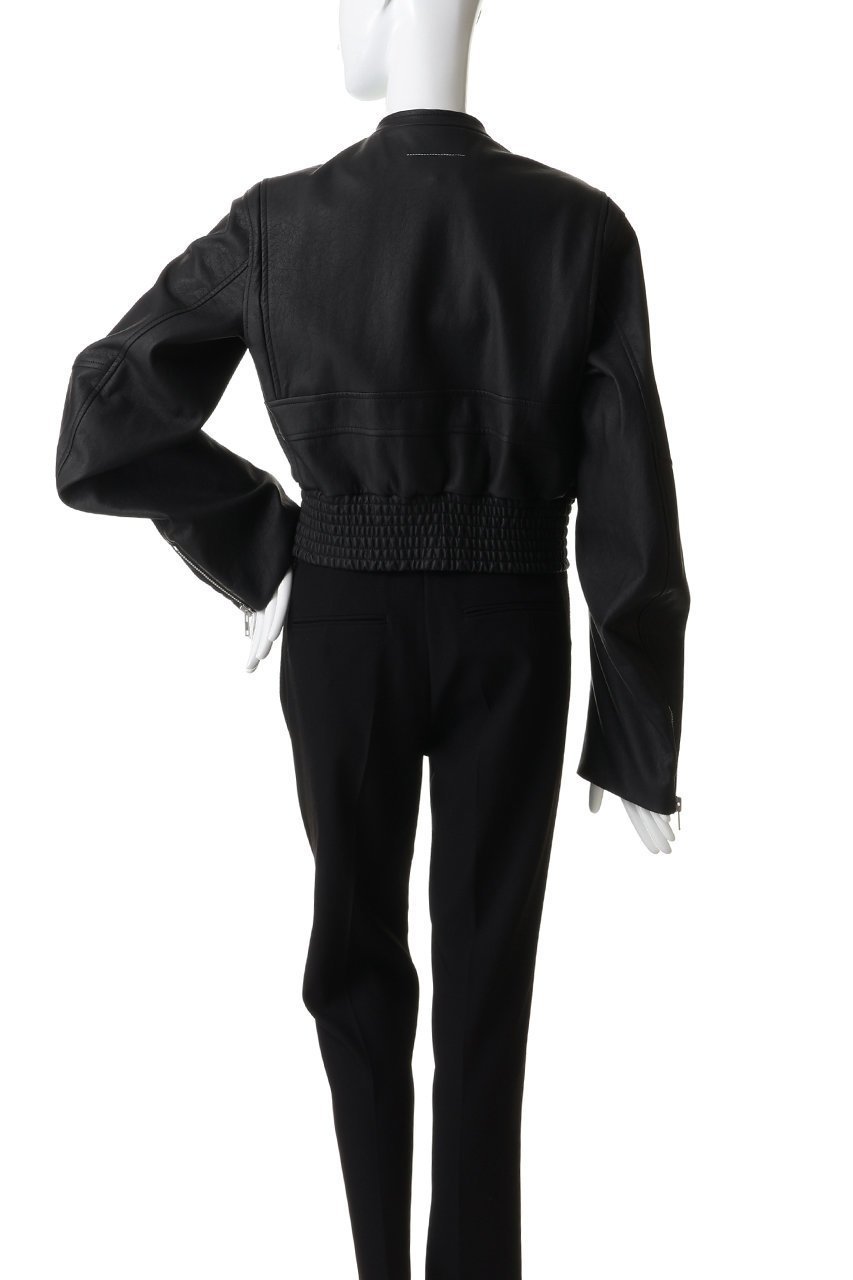 【エムエム6 メゾン マルタン マルジェラ/MM6 Maison Martin Margiela】のノーカラーフェイクレザージャケット 人気、トレンドファッション・服の通販 founy(ファニー) 　ファッション　Fashion　レディースファッション　Fashion for Women　アウター　Coat / Outerwear Collection　レディースジャケット・軽アウター　Jackets　クール　Cool, Chic　ジャケット　Jacket, Outerwear　デニム　Denim, Jeans Material　トレンド　Trend, Trending Now　ドレス　Dress, One-Piece　other-4|ID: prp329100004919623 ipo3291000000036908946