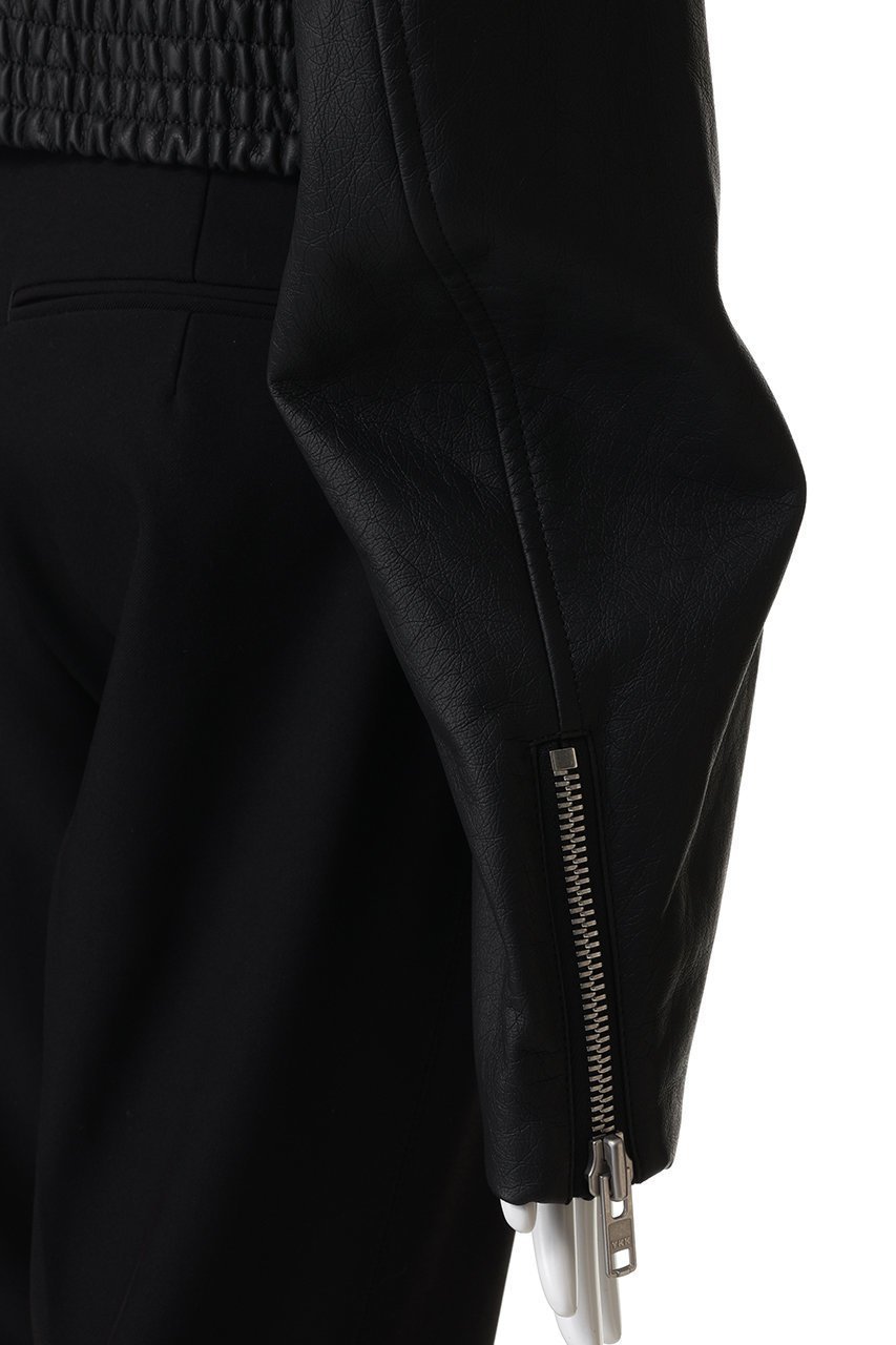 【エムエム6 メゾン マルタン マルジェラ/MM6 Maison Martin Margiela】のノーカラーフェイクレザージャケット 人気、トレンドファッション・服の通販 founy(ファニー) 　ファッション　Fashion　レディースファッション　Fashion for Women　アウター　Coat / Outerwear Collection　レディースジャケット・軽アウター　Jackets　クール　Cool, Chic　ジャケット　Jacket, Outerwear　デニム　Denim, Jeans Material　トレンド　Trend, Trending Now　ドレス　Dress, One-Piece　other-6|ID: prp329100004919623 ipo3291000000036908948