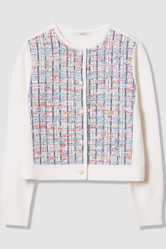 【アナイ/ANAYI】の【セットアップ対象商品】カラーミックスツイードコンビ カーディガン インテリア・キッズ・メンズ・レディースファッション・服の通販 founy(ファニー) https://founy.com/ ファッション Fashion レディースファッション Fashion for Women トップス・カットソー Cut & Sew Tops ニット Knit Tops & Sweaters カーディガン・羽織り Layered Style Cardigans おすすめ Recommended / Our Picks カラフル Colorful Design カーディガン Cardigan, Knitwear シルバー Silver, Metallic Silver シンプル Simple, Minimal セットアップ Set-Up, Coordinated Outfit ツイード Twill, Twill Weave デニム Denim, Jeans Material フランス France, French ミラノリブ Milano Rib, Milano Stitch メタル Metal, Metal Parts モダン Modern, Contemporary |ID: prp329100004919644 ipo3291000000036909303