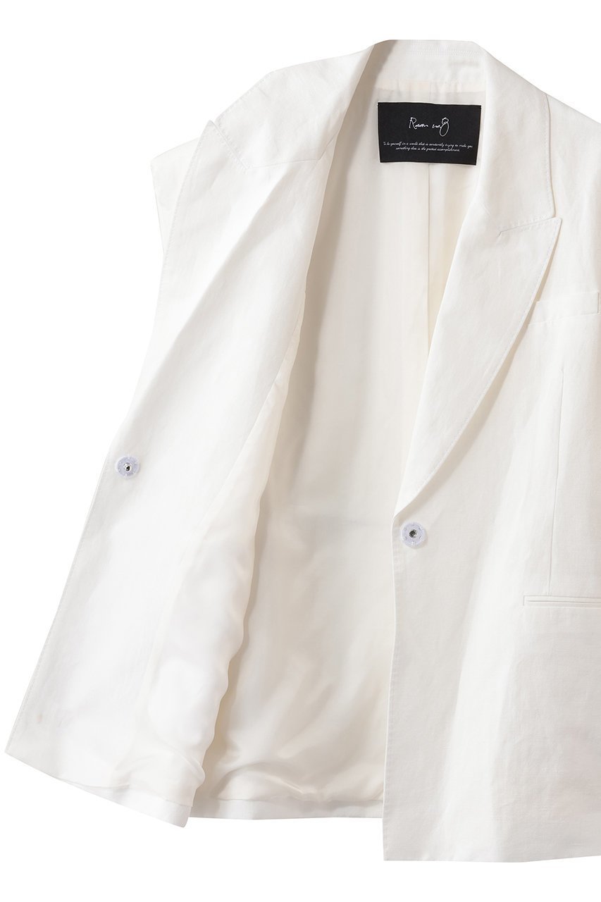 【ルームエイト/Room no.8】の【Room no.8 BLACK】LINEN ダブルブレスト ボリューム ジレ 人気、トレンドファッション・服の通販 founy(ファニー) 　ファッション　Fashion　レディースファッション　Fashion for Women　アウター　Coat / Outerwear Collection　レディースジャケット・軽アウター　Jackets　クール　Cool, Chic　ジャケット　Jacket, Outerwear　ダブル　Double, Double-Breasted　ベスト　Vest, Waistcoat　リネン　Linen, Linen Fabric　other-6|ID: prp329100004919656 ipo3291000000036909501