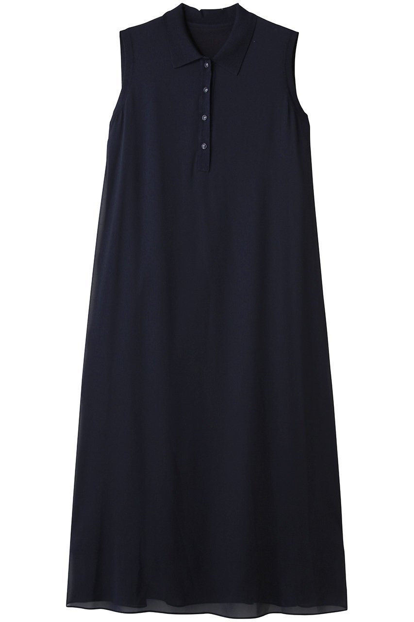 【アナイ/ANAYI】のシフォンコンビ配色カラーワンピース インテリア・キッズ・メンズ・レディースファッション・服の通販 founy(ファニー) 　ファッション　Fashion　レディースファッション　Fashion for Women　ワンピース　Dresses　チュニック　Tunic Tops & Dresses　エアリー　Airy Texture　カットソー　Cut and Sewn Top　コンビ　Combo, Combination Style　シフォン　Chiffon, Lightweight Fabric　スポーティ　Sporty, Casual Athletic　チュニック　Tunic, Long Top　フレア　Flare, Flared　ロング　Long, Long-Length　ネイビー|ID: prp329100004921352 ipo3291000000036922459