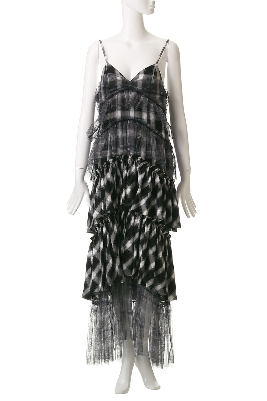 【メゾンスペシャル/MAISON SPECIAL】のPlaid Tiered Dress/チェックティアードワンピース 人気、トレンドファッション・服の通販 founy(ファニー) 　ファッション　Fashion　レディースファッション　Fashion for Women　ワンピース　Dresses　フォーマル・パーティードレス・結婚式用ドレス　Elegant & Casual Dresses　チュニック　Tunic Tops & Dresses　チェック　Check, Plaid, Tartan　チュニック　Tunic, Long Top　チュール　Tulip, Tulip Motif　リゾート　Resort, Vacation Style　ロマンティック　Romantic, Feminine Style　ロング　Long, Long-Length　other-2|ID: prp329100004921393 ipo3291000000036922982