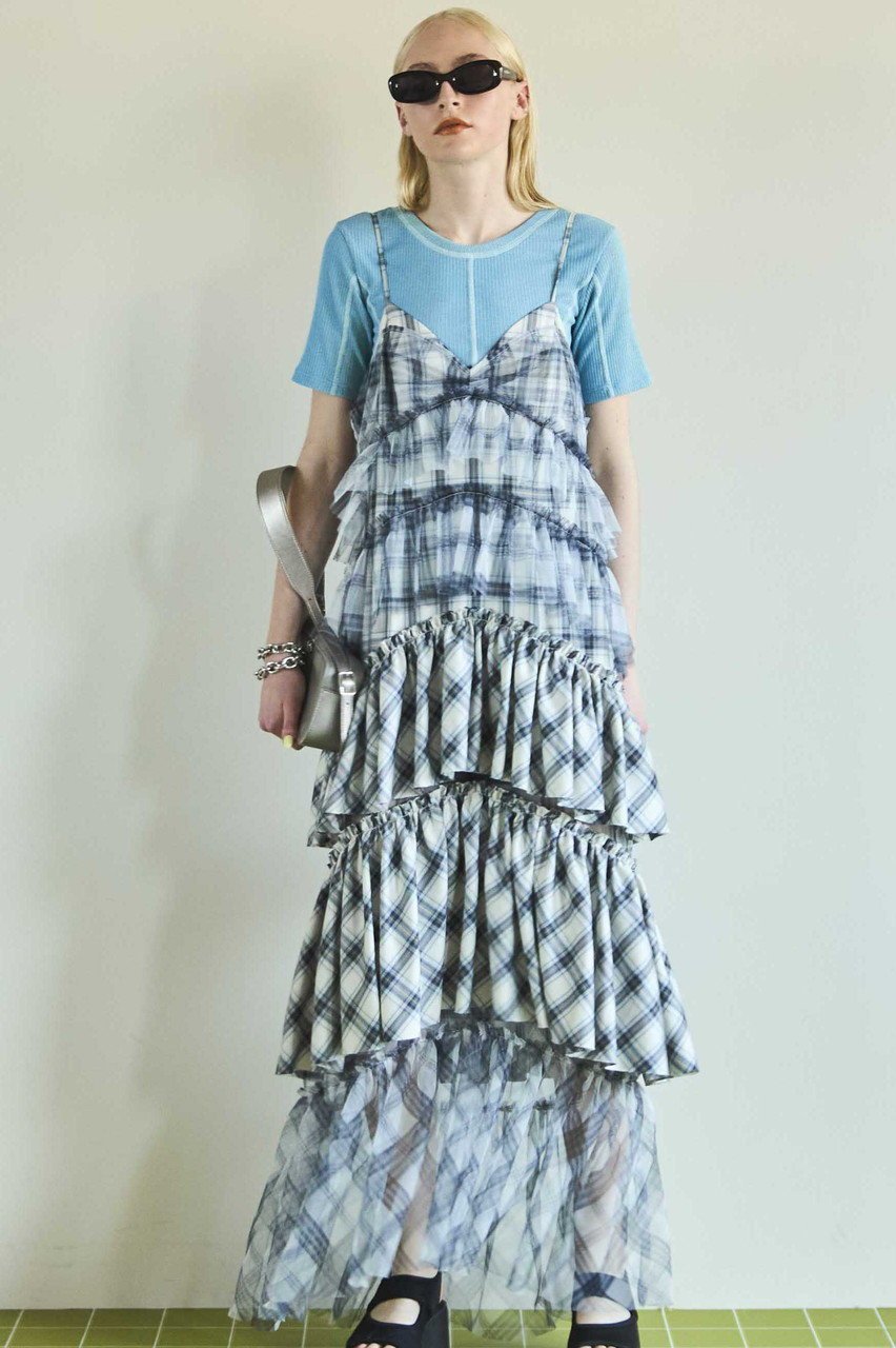【メゾンスペシャル/MAISON SPECIAL】のPlaid Tiered Dress/チェックティアードワンピース 人気、トレンドファッション・服の通販 founy(ファニー) 　ファッション　Fashion　レディースファッション　Fashion for Women　ワンピース　Dresses　フォーマル・パーティードレス・結婚式用ドレス　Elegant & Casual Dresses　チュニック　Tunic Tops & Dresses　チェック　Check, Plaid, Tartan　チュニック　Tunic, Long Top　チュール　Tulip, Tulip Motif　リゾート　Resort, Vacation Style　ロマンティック　Romantic, Feminine Style　ロング　Long, Long-Length　other-7|ID: prp329100004921393 ipo3291000000036922992
