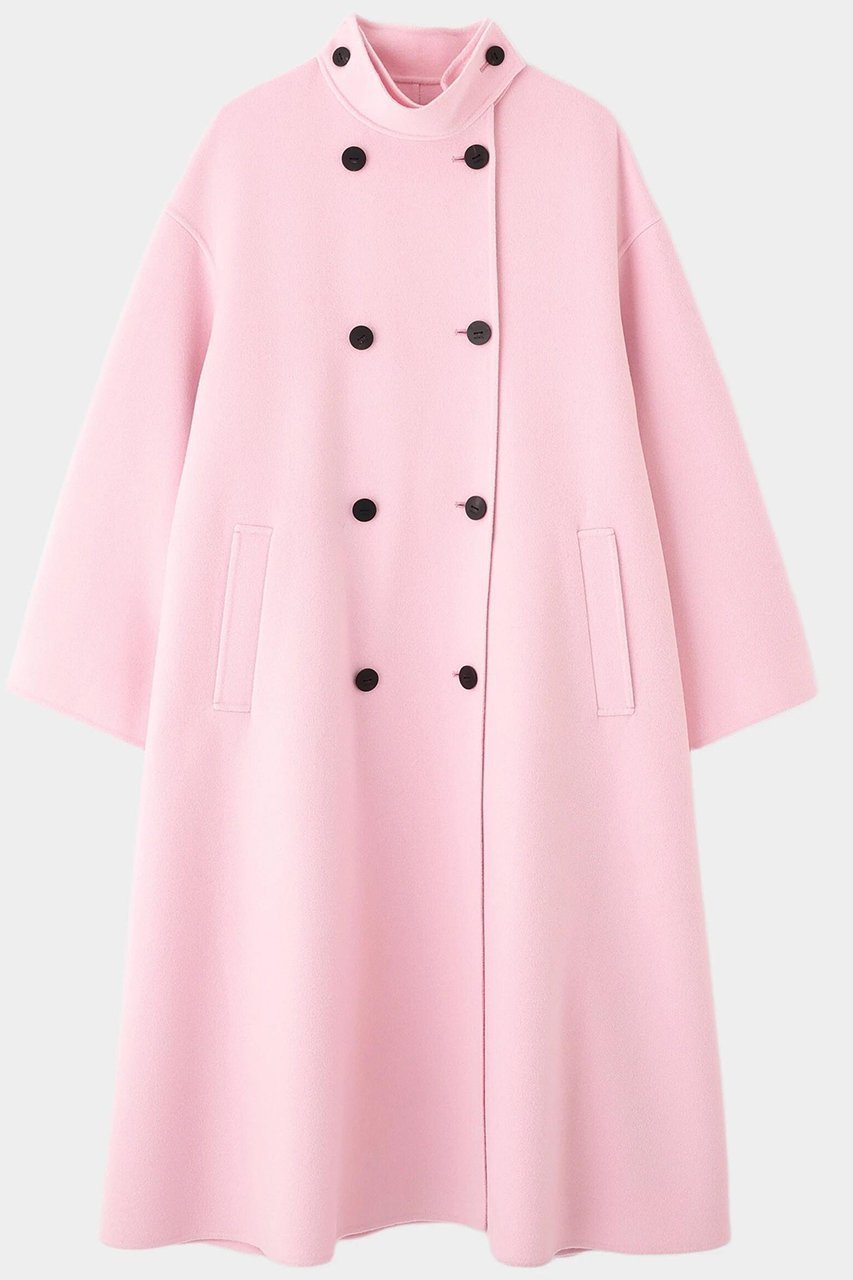 【ル フィル/LE PHIL】のソフトウールリバースタンドカラーコート インテリア・キッズ・メンズ・レディースファッション・服の通販 founy(ファニー) 　ファッション　Fashion　レディースファッション　Fashion for Women　アウター　Coat / Outerwear Collection　コート・ロングコート・ピーコート　Long Coats, Peacoats & More　スタンド　Stand Collar, Upright Stand　ドレス　Dress, One-Piece　ビッグ　Big, Oversized　フォルム　Silhouette, Form　フレア　Flare, Flared　ロング　Long, Long-Length　ピンク|ID: prp329100004921461 ipo3291000000036923716