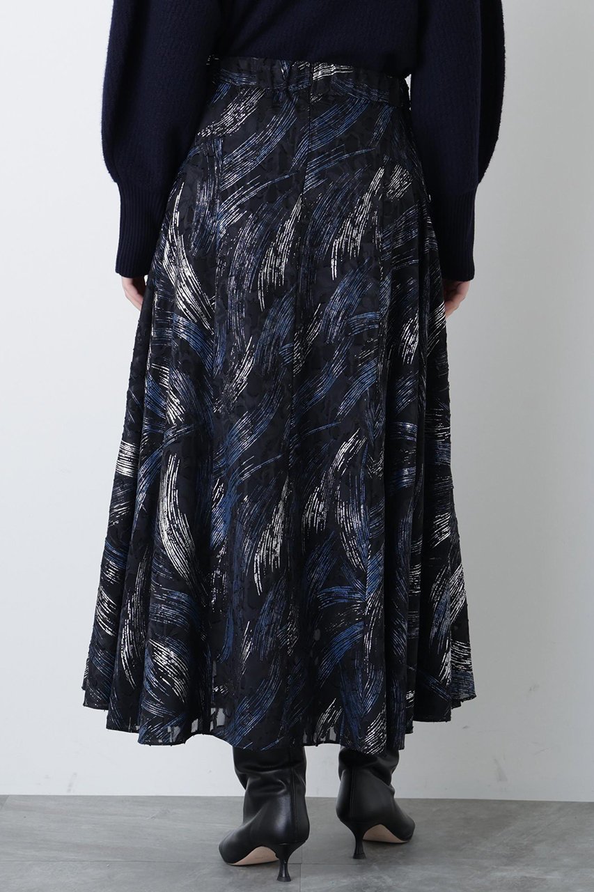 【ヒューエルミュージアム/hueLe Museum】の【hLM】シアージャガードスカート 人気、トレンドファッション・服の通販 founy(ファニー) 　ファッション　Fashion　レディースファッション　Fashion for Women　スカート　Skirts　ロングスカート　Long Skirts / Maxi & Midi Skirts　エレガント 上品　Elegant　シアー　Sheer, See-Through　シルク　Silk, 100% Silk　ジャカード／ジャガード　Jacquard, Woven Pattern　フェミニン　Feminine, Girly　フレア　Flare, Flared　プリント　Print, Printed Pattern　モダン　Modern, Contemporary　ロング　Long, Long-Length　ヴィンテージ　Vintage Style　other-5|ID: prp329100004921476 ipo3291000000036923902