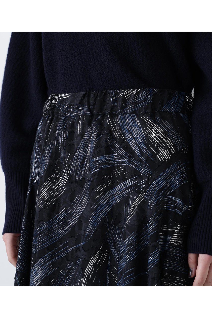 【ヒューエルミュージアム/hueLe Museum】の【hLM】シアージャガードスカート 人気、トレンドファッション・服の通販 founy(ファニー) 　ファッション　Fashion　レディースファッション　Fashion for Women　スカート　Skirts　ロングスカート　Long Skirts / Maxi & Midi Skirts　エレガント 上品　Elegant　シアー　Sheer, See-Through　シルク　Silk, 100% Silk　ジャカード／ジャガード　Jacquard, Woven Pattern　フェミニン　Feminine, Girly　フレア　Flare, Flared　プリント　Print, Printed Pattern　モダン　Modern, Contemporary　ロング　Long, Long-Length　ヴィンテージ　Vintage Style　other-6|ID: prp329100004921476 ipo3291000000036923905