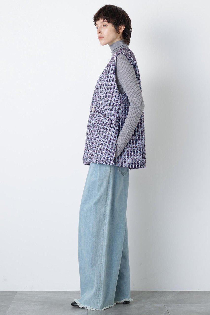 【ヒューエルミュージアム/hueLe Museum】の【STUMBLY】Linton No Collar Gilet 人気、トレンドファッション・服の通販 founy(ファニー) 　ファッション　Fashion　レディースファッション　Fashion for Women　アウター　Coat / Outerwear Collection　レディースジャケット・軽アウター　Jackets　クラシック　Classic, Timeless Style　ジャケット　Jacket, Outerwear　スリット　Slit, Slit Detail　ツイード　Twill, Twill Weave　フロント　Front, Front Design　ポケット　Pocket, Pocket Detail　モダン　Modern, Contemporary　other-4|ID: prp329100004921482 ipo3291000000036923958