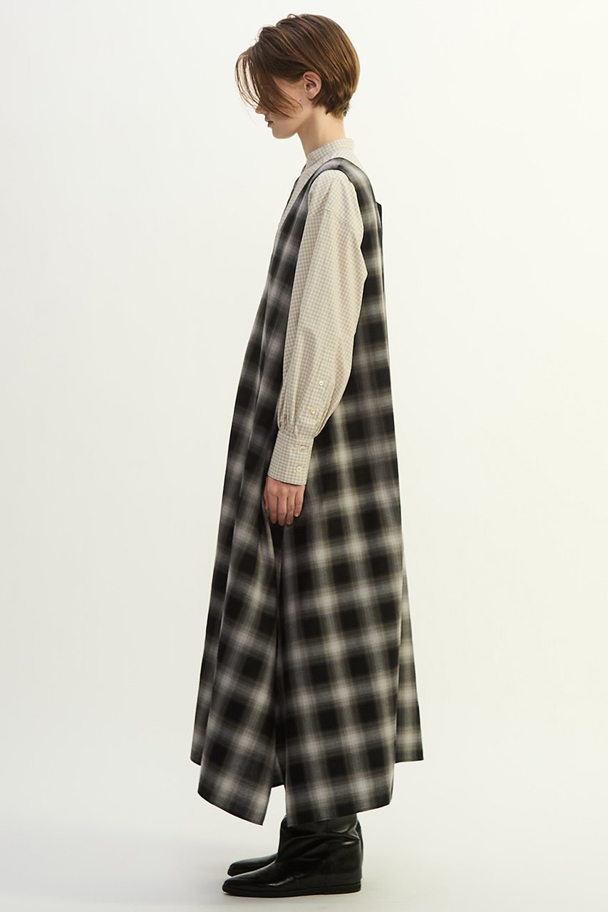 【プレインピープル/PLAIN PEOPLE】のオンブレチェックノースリーブワンピース 人気、トレンドファッション・服の通販 founy(ファニー) 　ファッション　Fashion　レディースファッション　Fashion for Women　ワンピース　Dresses　チュニック　Tunic Tops & Dresses　グラデーション　Gradient, Ombre　シンプル　Simple, Minimal　チュニック　Tunic, Long Top　ノースリーブ　Sleeveless, No-Sleeve　ロング　Long, Long-Length　エレガント 上品　Elegant　再入荷　Restock / Back in Stock　other-3|ID: prp329100004921522 ipo3291000000036924303