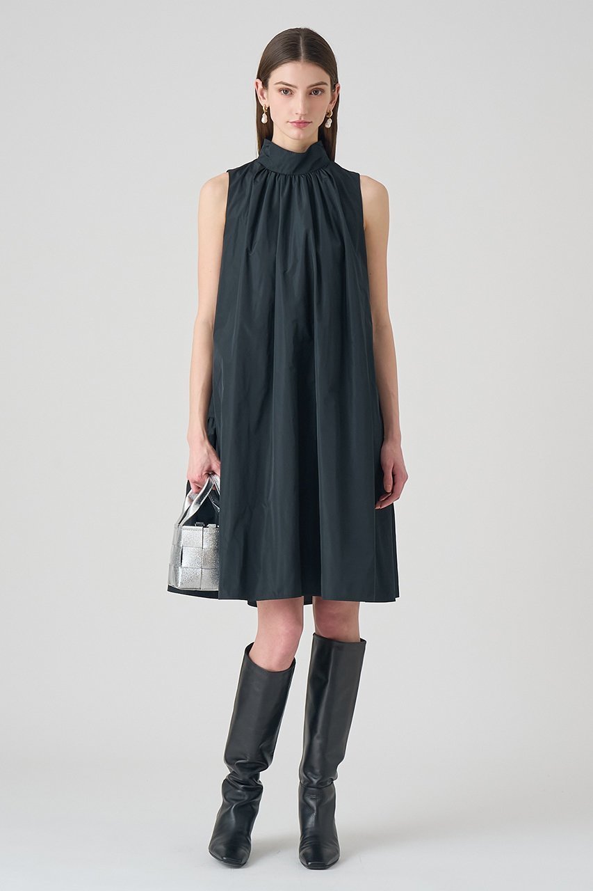 【アナイ/ANAYI】のタフタハイネックAラインワンピース 人気、トレンドファッション・服の通販 founy(ファニー) 　ファッション　Fashion　レディースファッション　Fashion for Women　ワンピース　Dresses　チュニック　Tunic Tops & Dresses　Aラインワンピース・フレアシルエット　A-Line Dresses / Flared Silhouette Dresses　カーディガン　Cardigan, Knitwear　ギャザー　Gathered, Ruffled　ジャケット　Jacket, Outerwear　タフタ　Taffeta, Structured Fabric　チュニック　Tunic, Long Top　ティアード　Tiered, Tiered Style　ノースリーブ　Sleeveless, No-Sleeve　ハイネック　High Neck, Mock Neck　バランス　Balance, Style Balance　ロング　Long, Long-Length　other-7|ID: prp329100004921553 ipo3291000000036924815