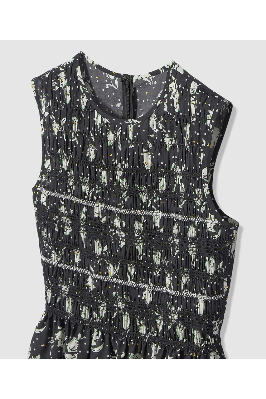 【アナイ/ANAYI】のフラワードットプリントスモッキング ワンピース 人気、トレンドファッション・服の通販 founy(ファニー) 　ファッション　Fashion　レディースファッション　Fashion for Women　ワンピース　Dresses　チュニック　Tunic Tops & Dresses　おすすめ　Recommended / Our Picks　イエロー　Yellow　エレガント 上品　Elegant　カーディガン　Cardigan, Knitwear　ジャケット　Jacket, Outerwear　スモッキング　Smocking, Gathered Stitching　チュニック　Tunic, Long Top　ドット　Polka Dot, Dot Pattern　フラワー　Flower, Floral　ブルゾン　Blouson, Bomber Jacket　ペプラム　Peplum, Flared Hem　モダン　Modern, Contemporary　モチーフ　Motif, Design Theme　ロング　Long, Long-Length　夏　Summer　other-3|ID: prp329100004921870 ipo3291000000036929438