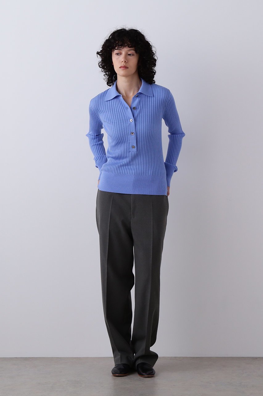 【イレーヴ/YLEVE】のウール シルク カシミア リブ ニット ポロ 人気、トレンドファッション・服の通販 founy(ファニー) 　ファッション　Fashion　レディースファッション　Fashion for Women　トップス・カットソー　Cut & Sew Tops　ニット　Knit Tops & Sweaters　カジュアルプルオーバー・ニットトップス　Pullovers & Knit Tops / Casual Pullovers　シルク　Silk, 100% Silk　バランス　Balance, Style Balance　ワイドリブ　Wide Rib, Wide Ribbed Knit　other-7|ID: prp329100004921886 ipo3291000000036959240